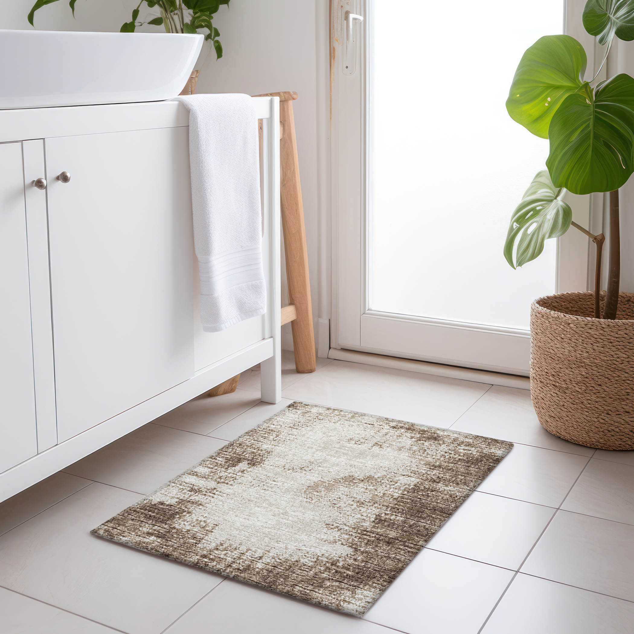Addison Rugs AMF34BR20X30 Mayfield AMF34BR 2 x 3 (ft) Loomed Polyester Brown Rectangular Indoor Abstract Machine washable Area rug
