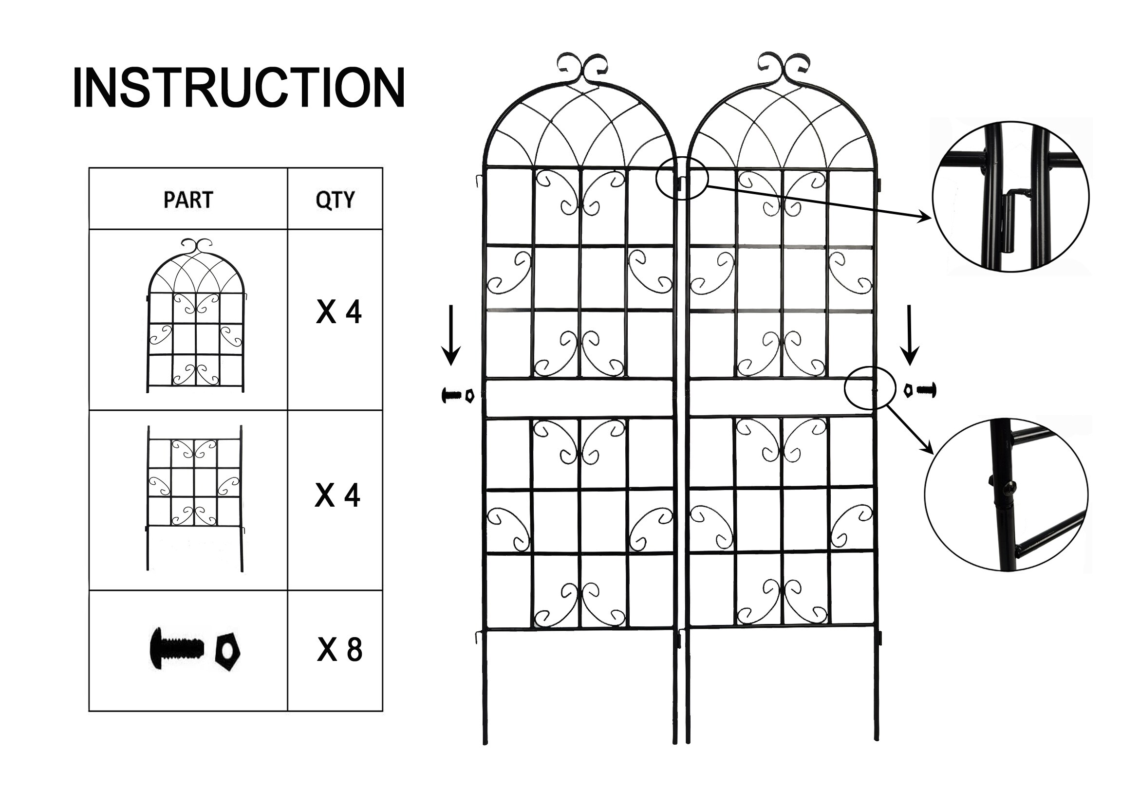 Oizaye ZWG-04494 Garden-Trellis - View #15