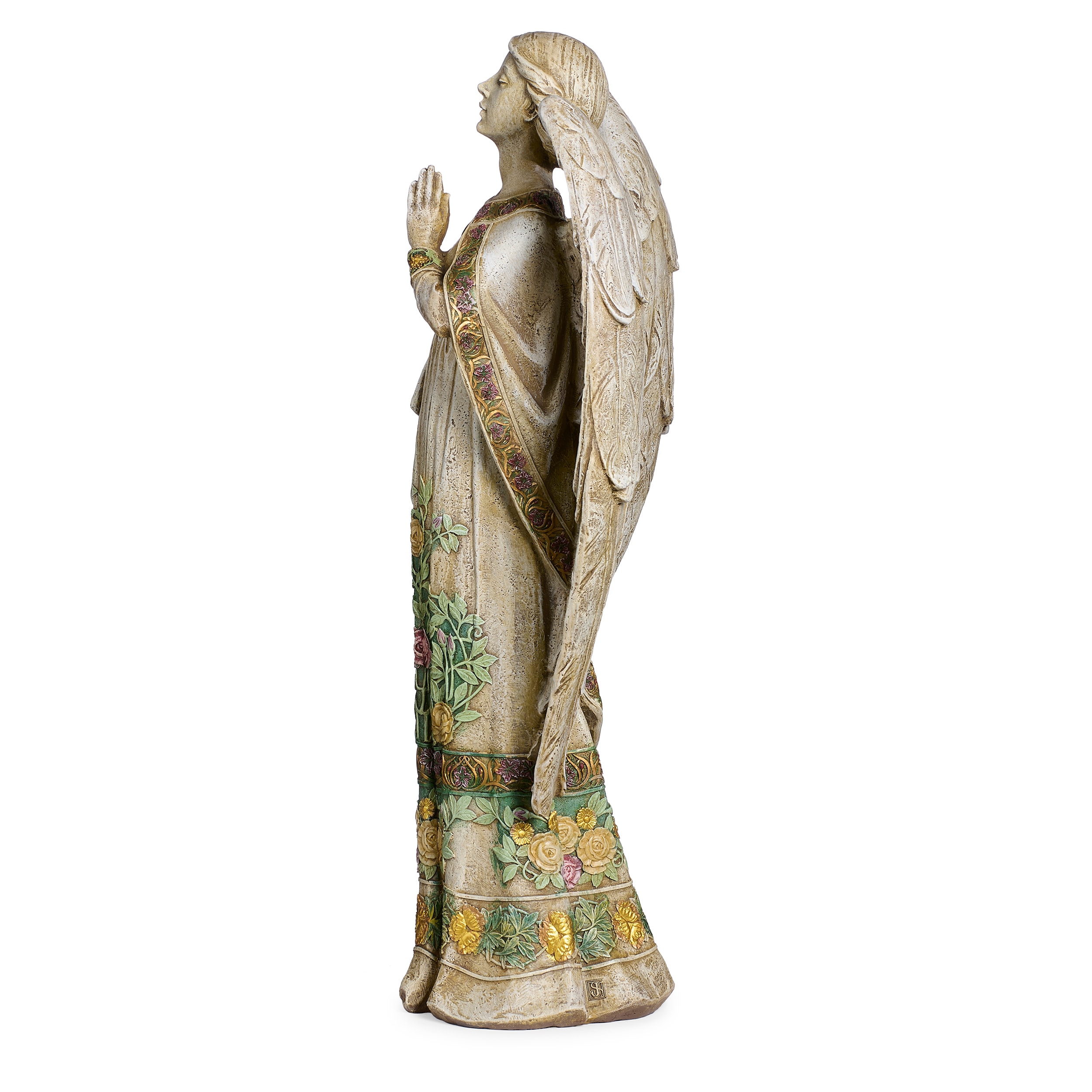 24" Handcrafted Resin-Stone Praying Angel Garden Statue