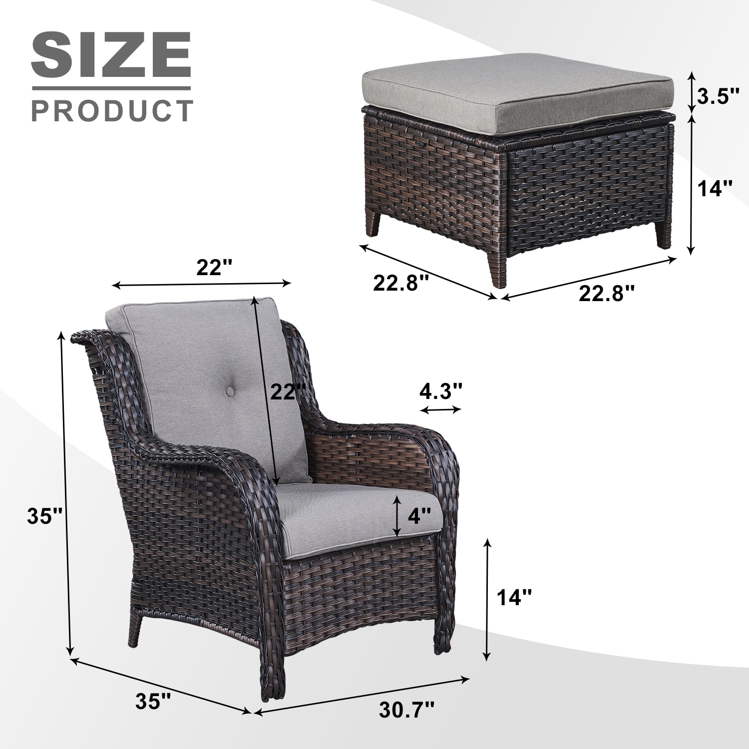 Lowes outdoor chair online with ottoman