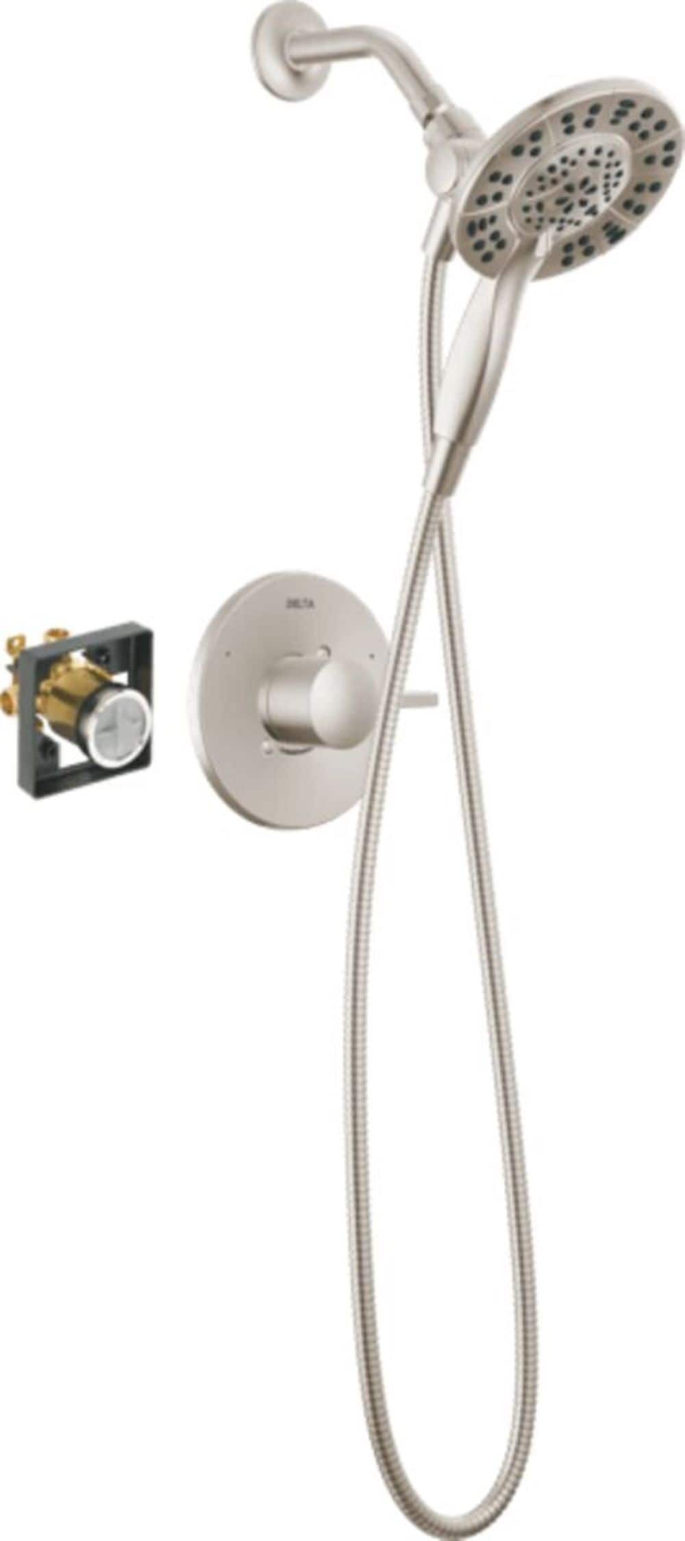 Delta - Albion Spotshield Brushed Nickel 1-handle Handheld 6-in Round Shower Faucet ( Valve Inclu...