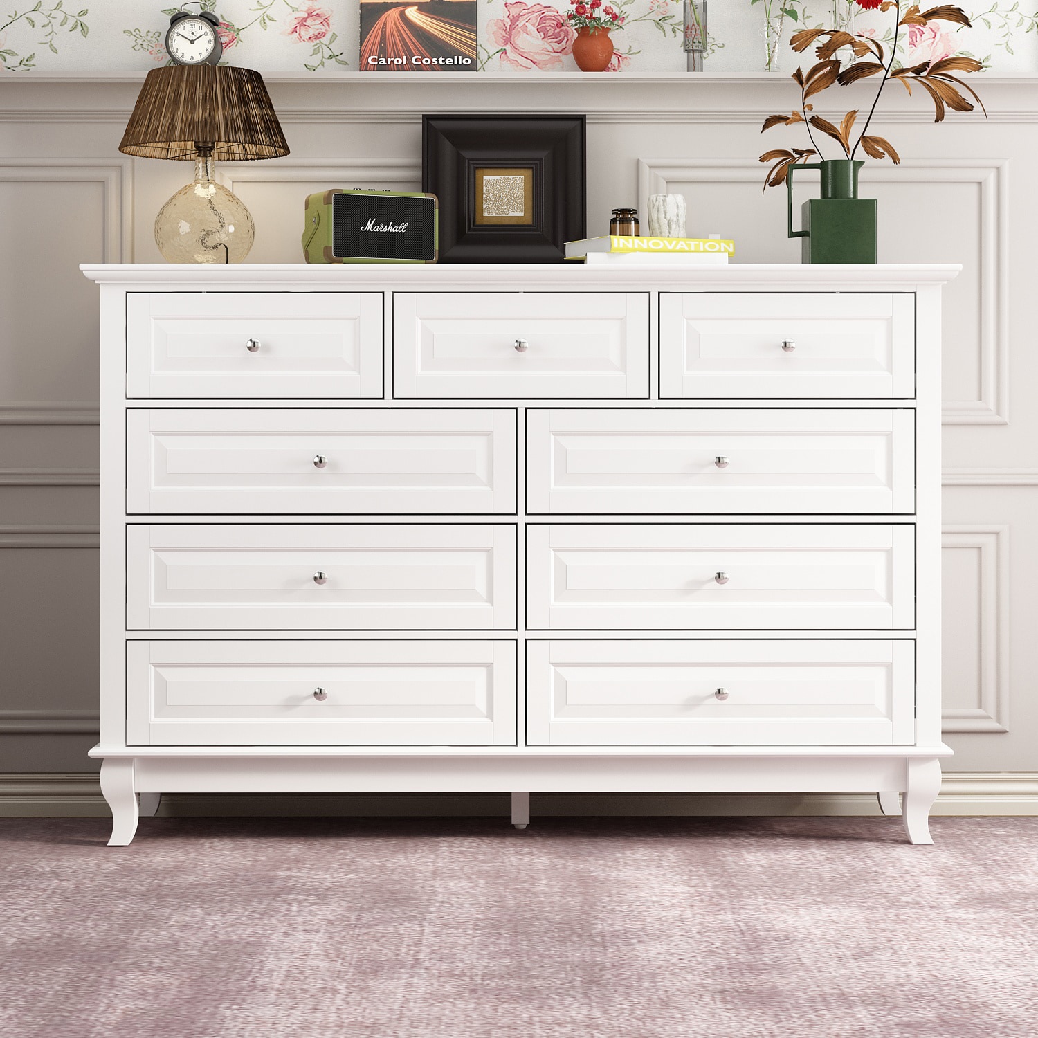 Amazon.com: Jojoka Wide Dresser for Bedroom with Charging