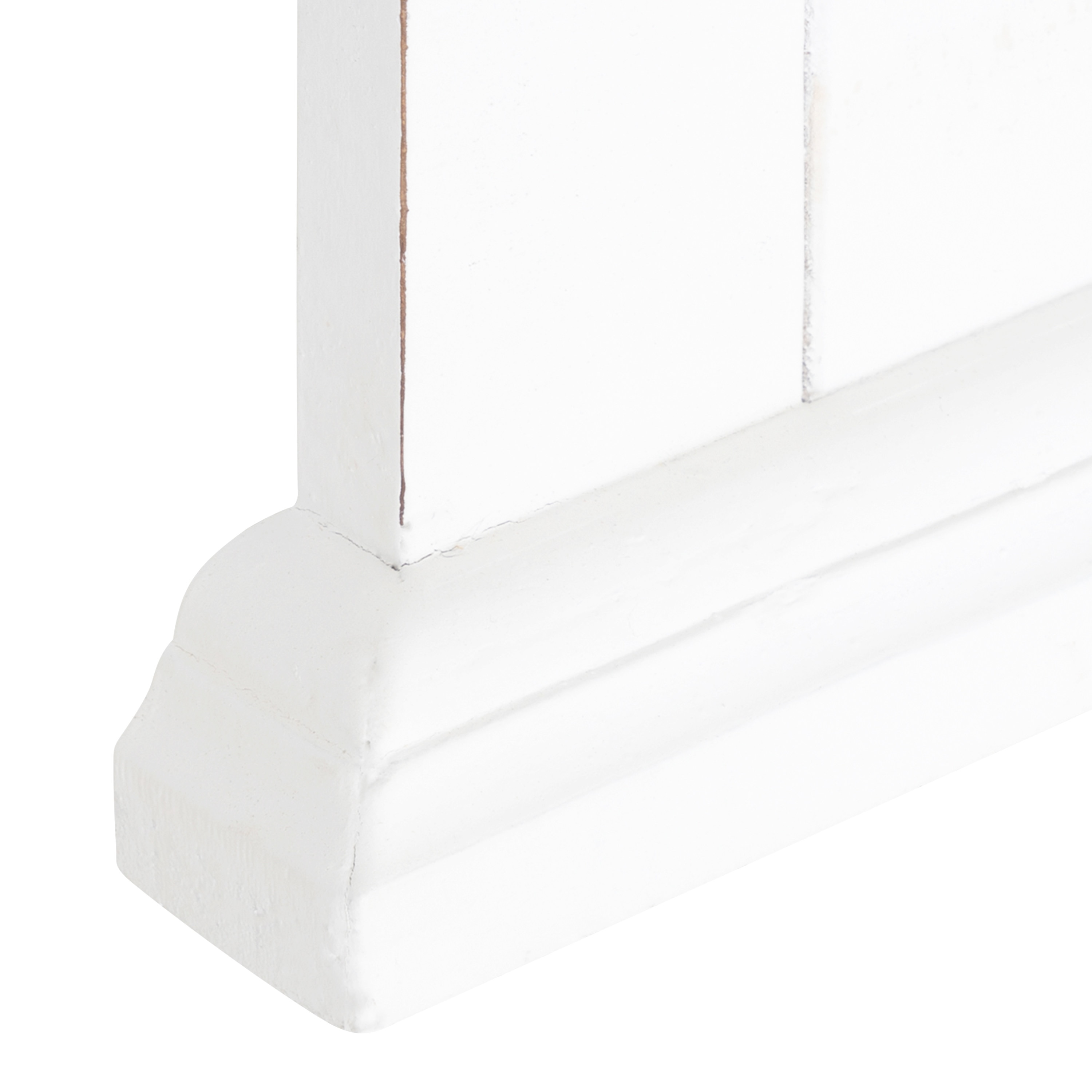 Rustic White Wood Full Length Rectangular Wall Mirror