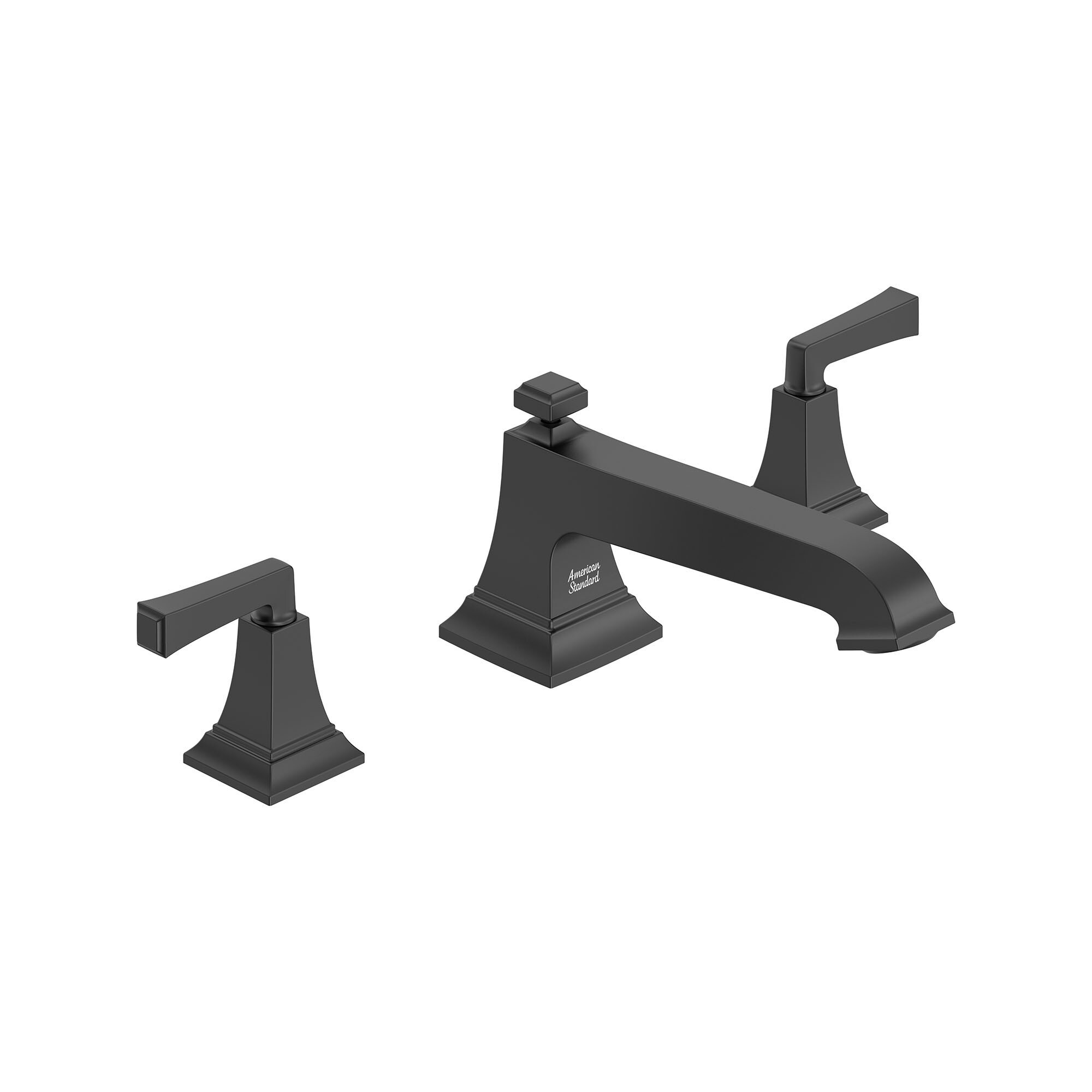 American Standard T455900.243 Town Square S MATTE BLACK 2-handle Deck-mount Roman Low-arc Bathtub Faucet ( Valve Included )