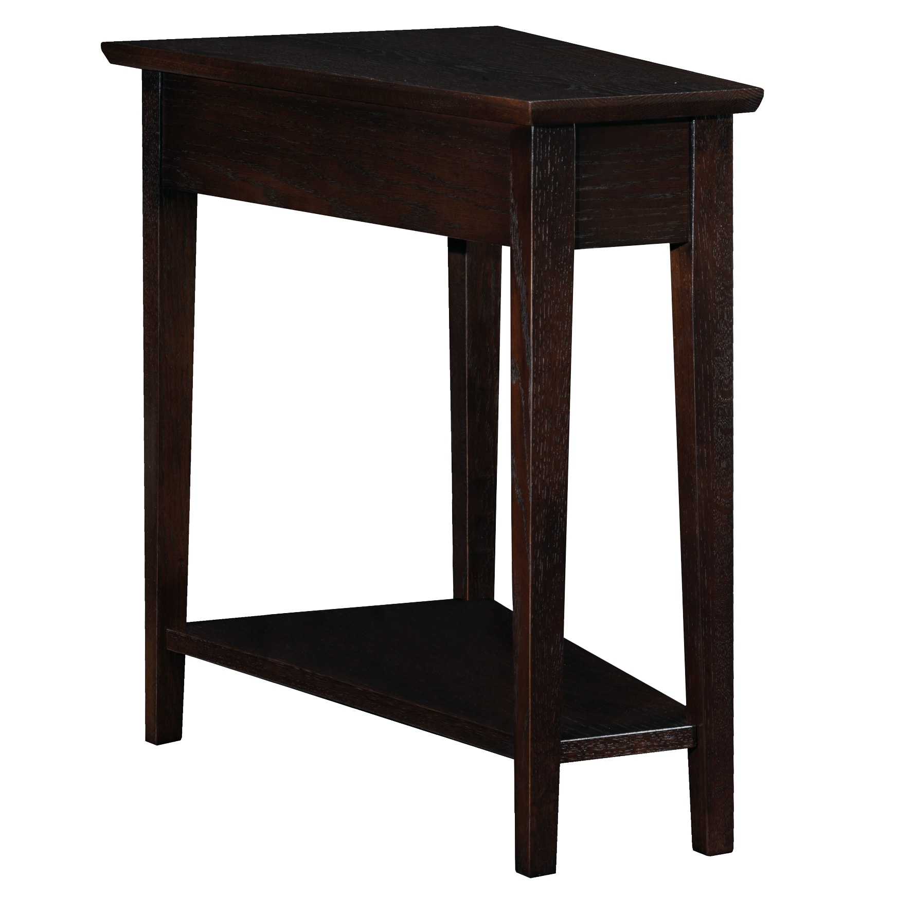 Leick Home 10074-CH Favorite Finds 15-in W x 24-in H Chocolate Oak Wood Triangle Modern End Table Assembly Required
