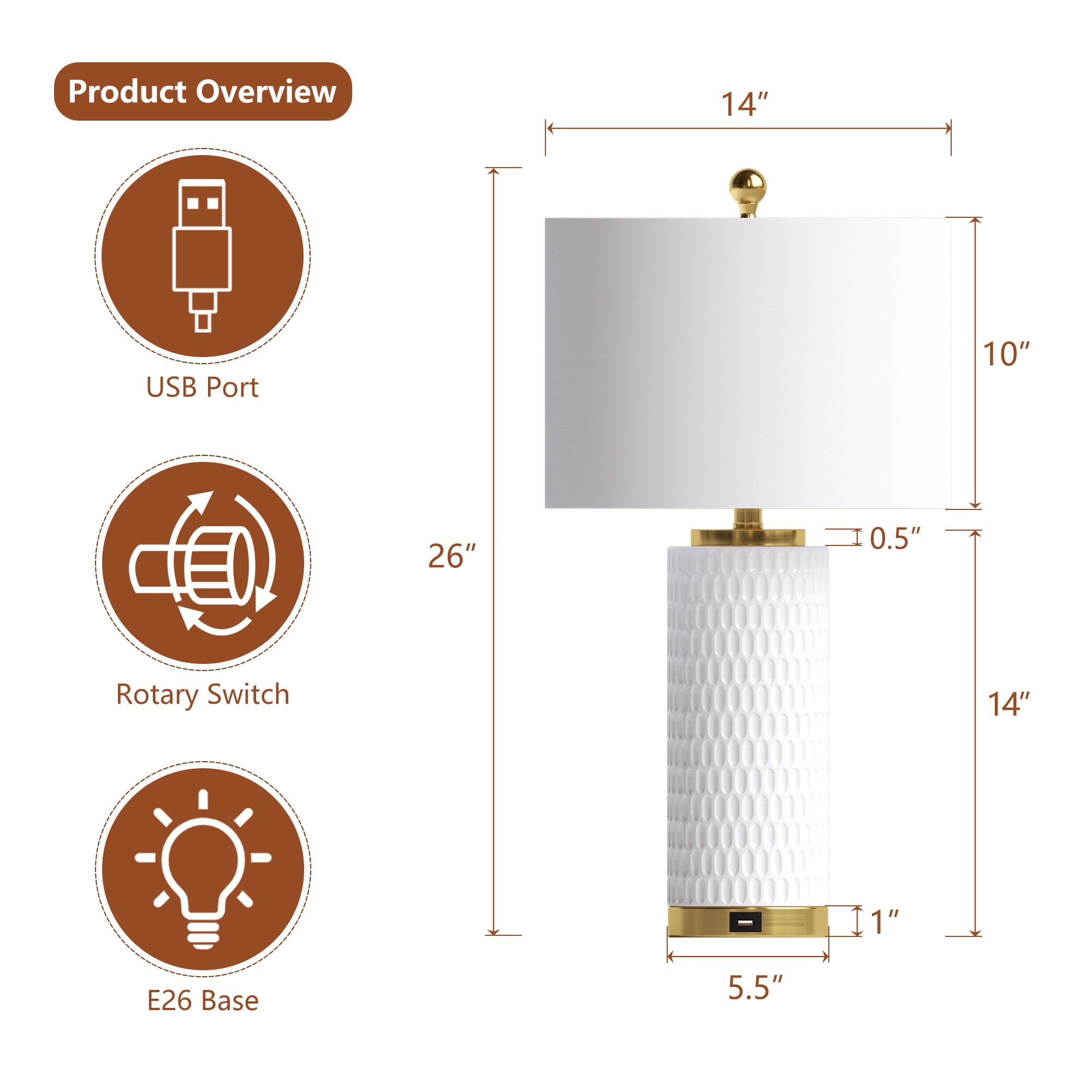 Maxax T227-WH Table-Lamps - View #5