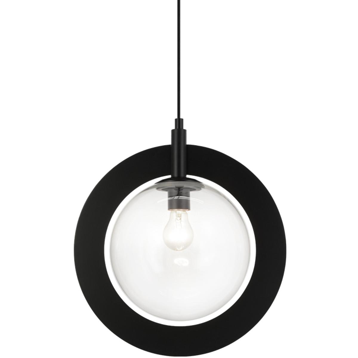 Matteo  Lighting C80711BKCL Astro 1 Light 988 inch Black Pendant Ceiling Light in Black and Clear