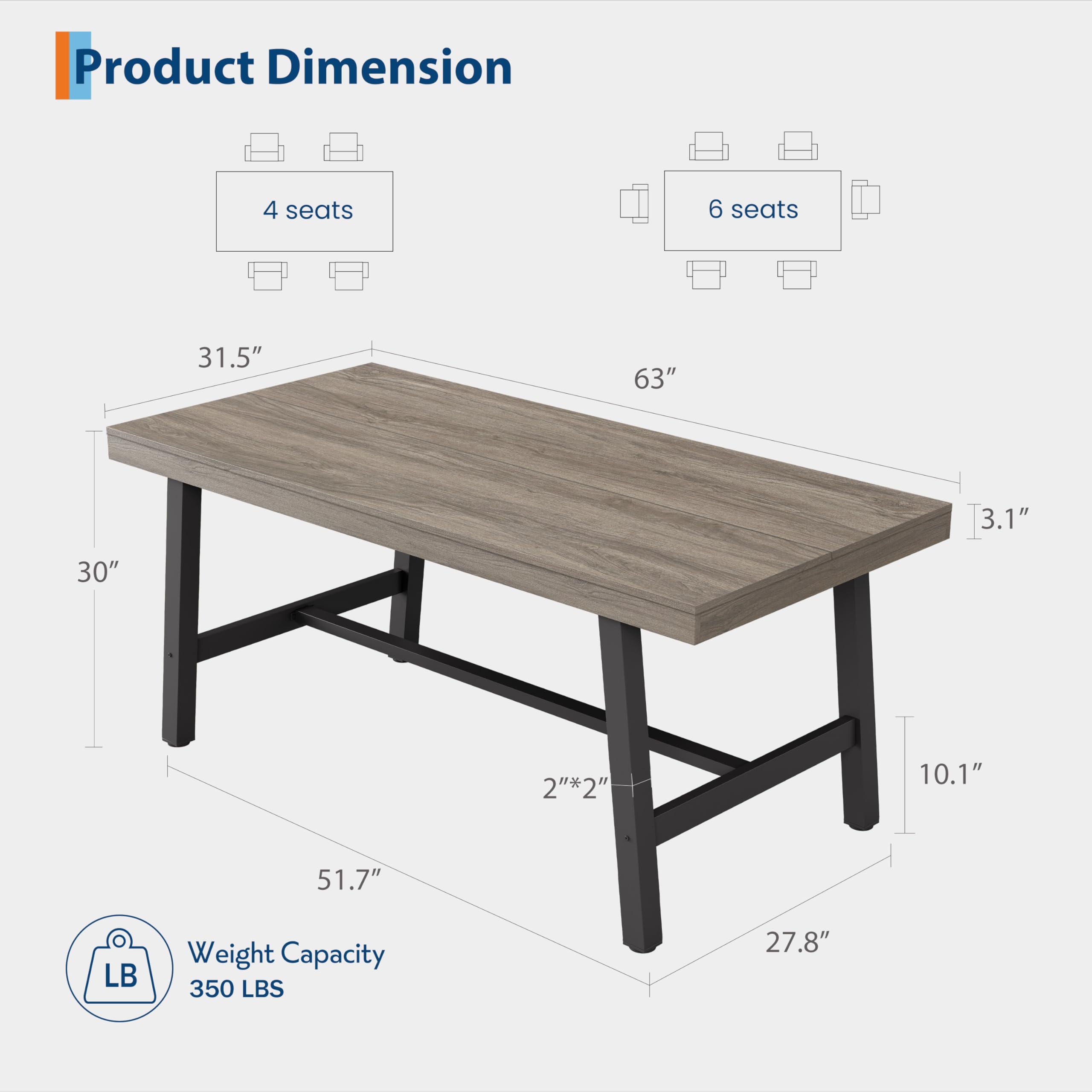 GarveeLife LY260725B07 Dining-Tables - View #3