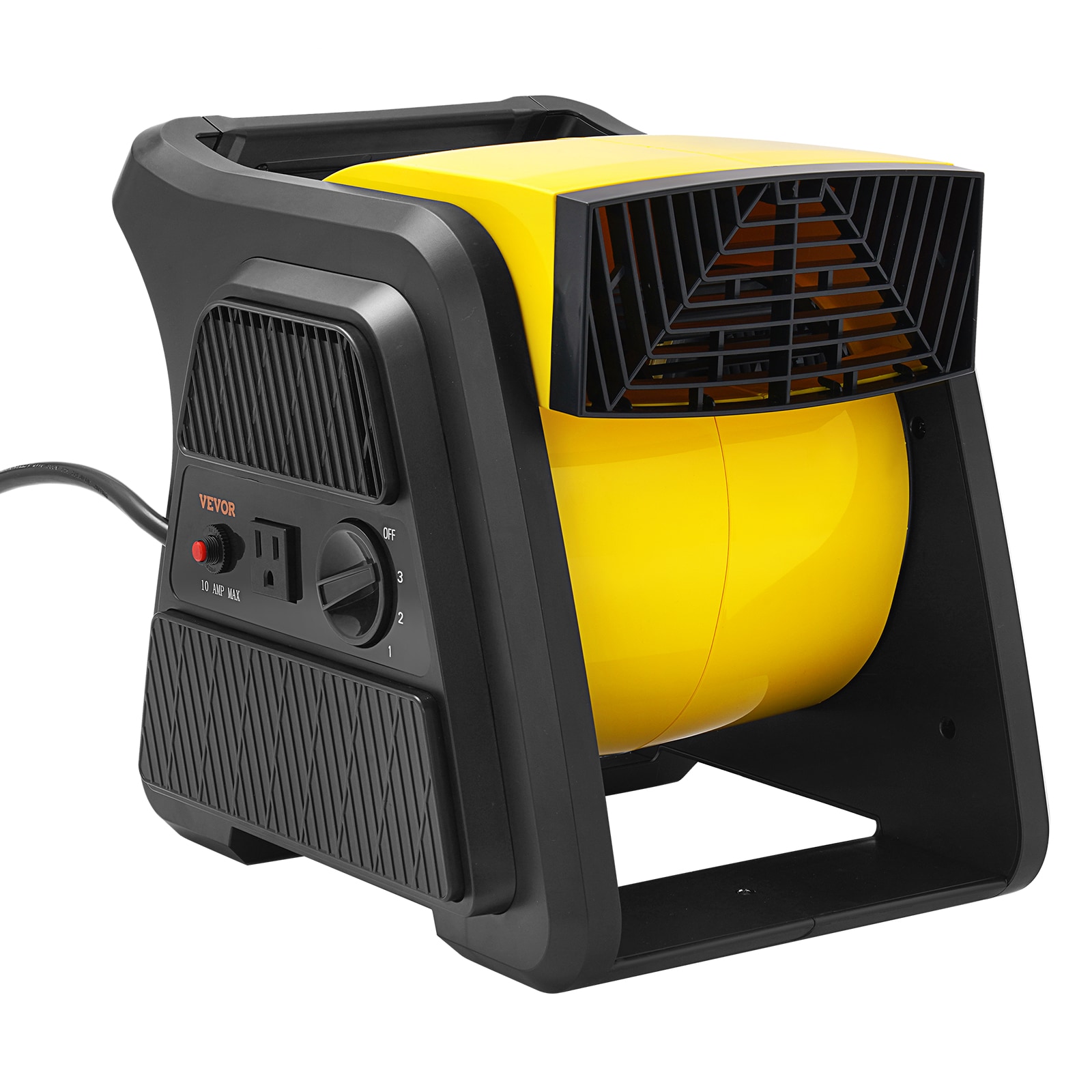 Vevor 12.8'' Yellow and Black Pivoting Utility Fan
