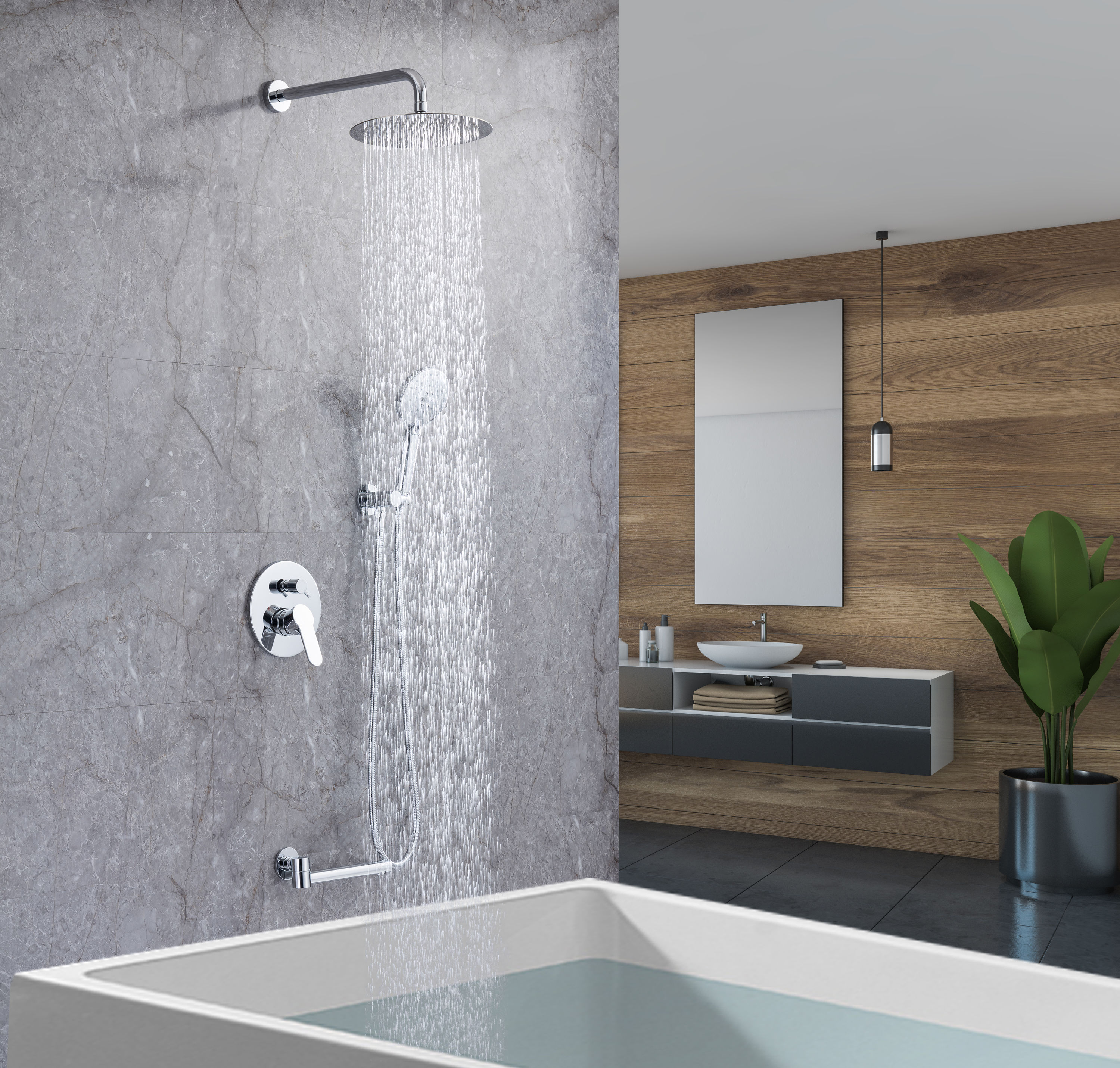 WELLFOR DB-03BF10PC Tub-Shower-Faucets - View #3