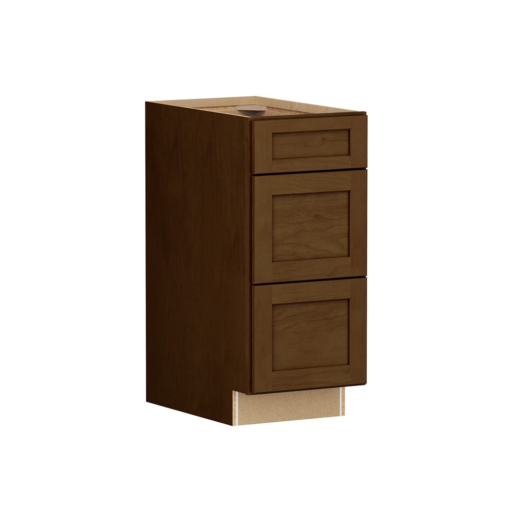 Shenandoah Breckenridge FOL 18-in W x 34.5-in H x 24-in D Truffle Stained Drawer Base Fully Assembled Cabinet Recessed Panel Shaker