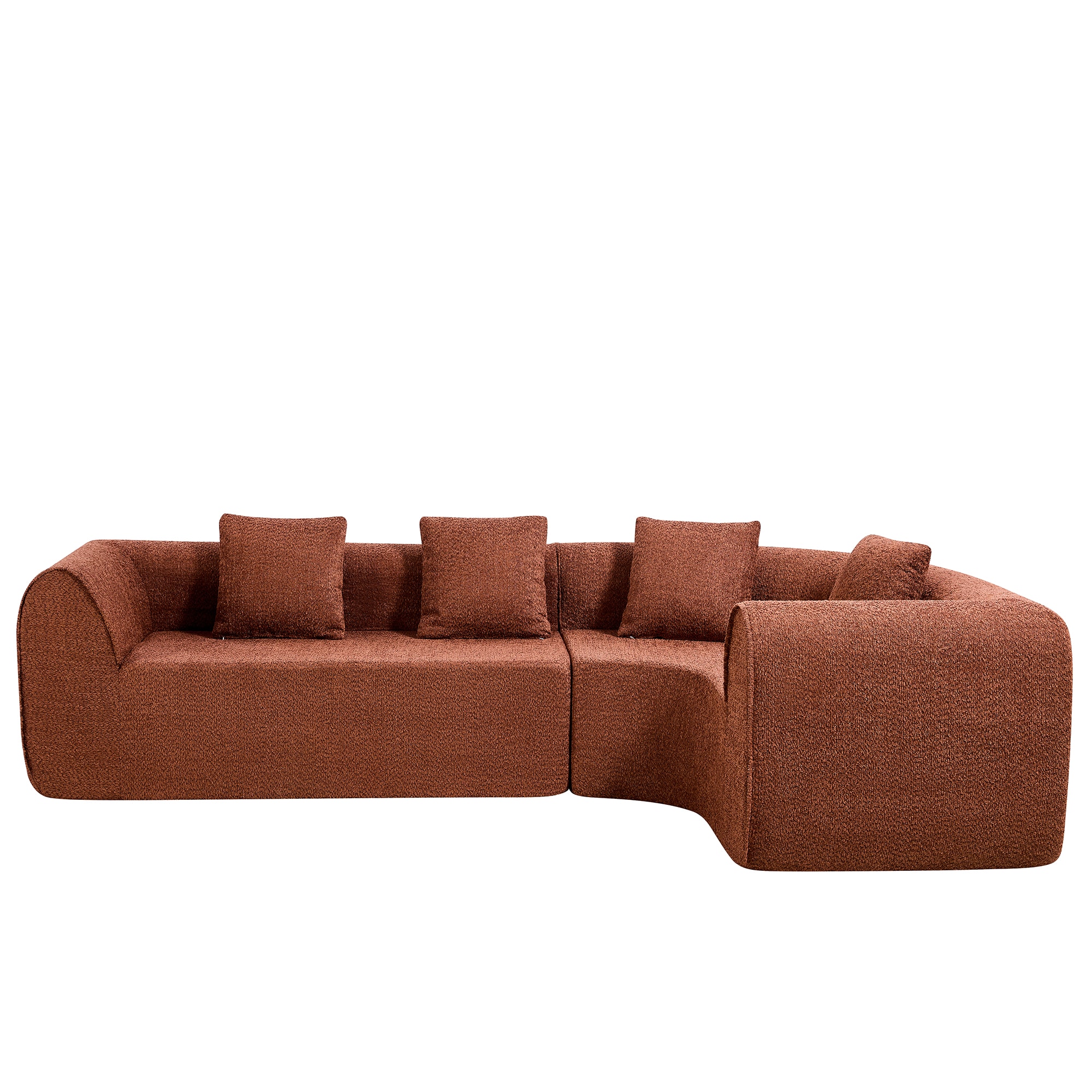 110.2-in W Modern Camel 4-seater Sofa with Slipcover