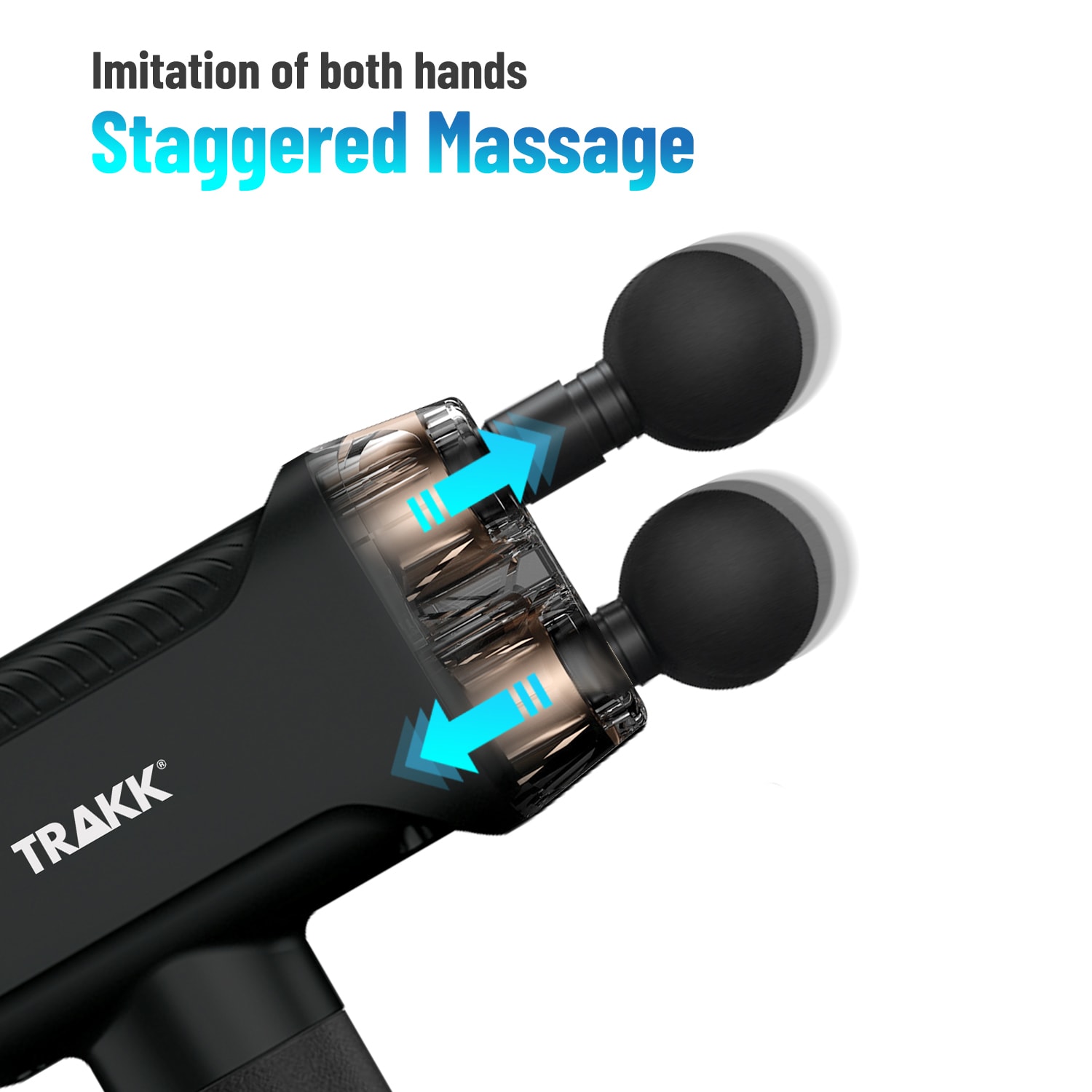 Trakk Duo Double Head Deep Tissue Massage Gun 4 Speed Percussive Massager For Total Body