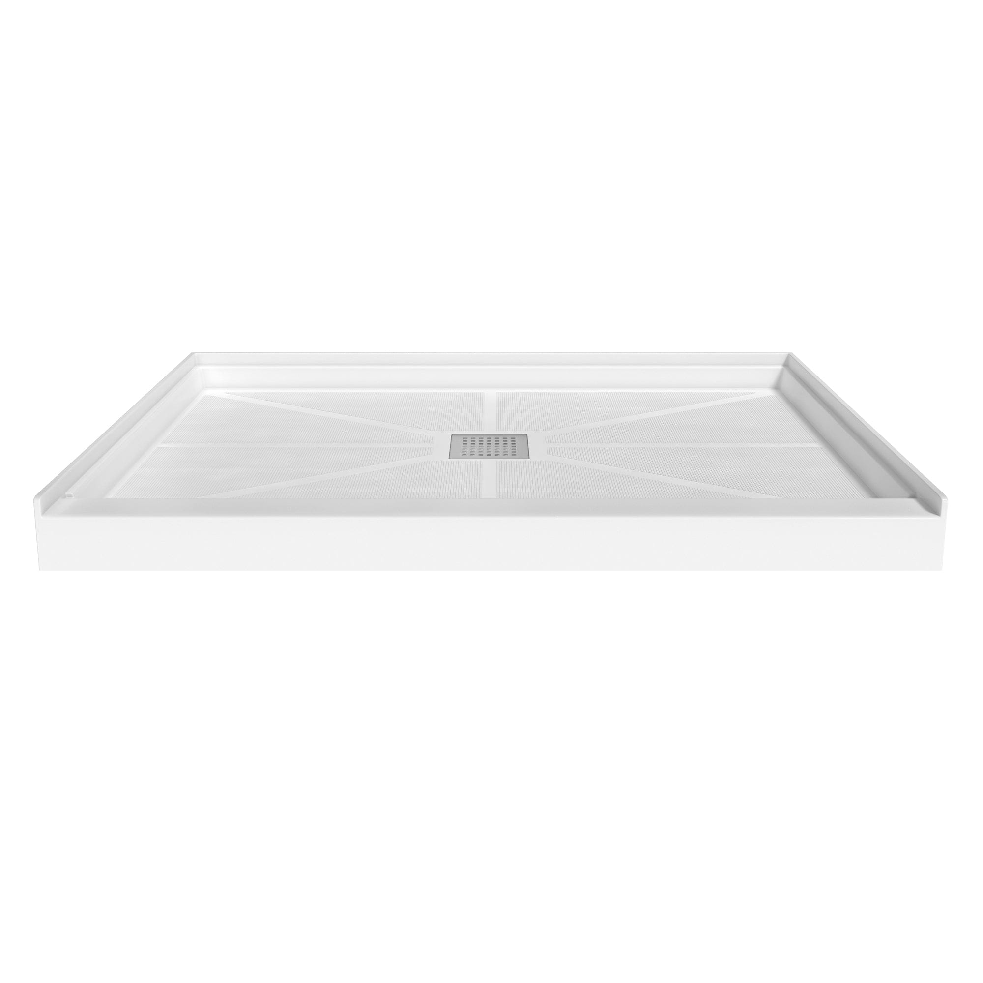 Boyel Living BLBR2502WH4836C 48 in. L x 36 in. W Single Threshold Alcove Solid Surface Shower Pan Base with Centre Drain in White