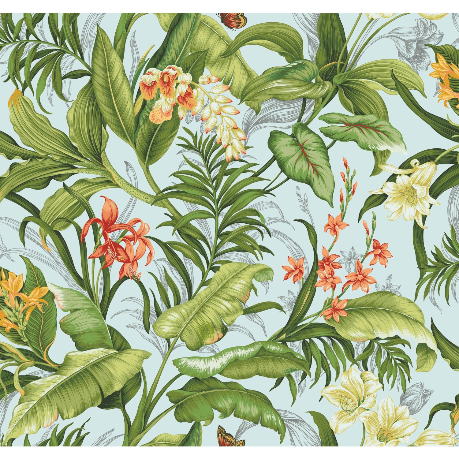 Waverly RMK11896RL 28.29-Sq. Feet Blue Vinyl Floral Self-adhesive Peel and Stick Wallpaper
