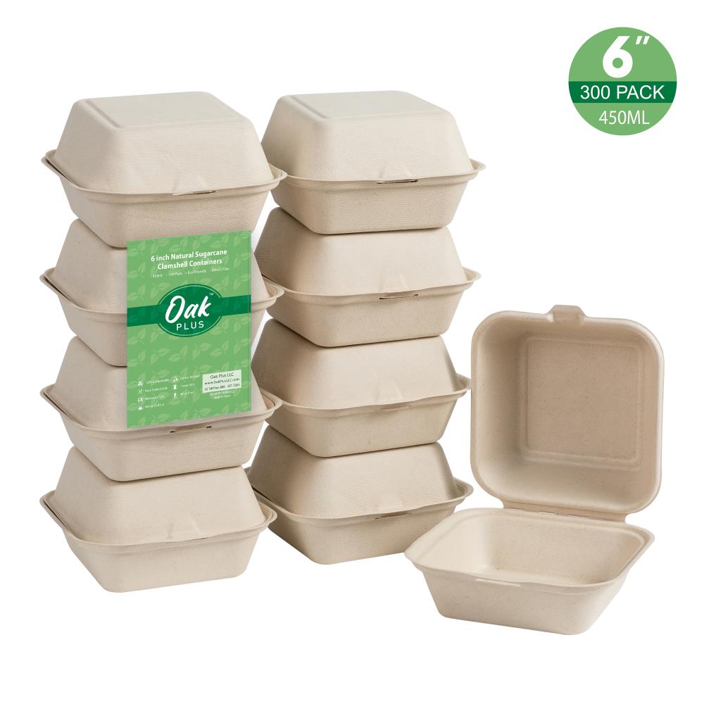Stock Your Home 6 x 6 Clamshell Takeout Box (50 Count) - Foam Containers  for Food - Small to Go Containers - Insulated Styrofoam Containers for  Food