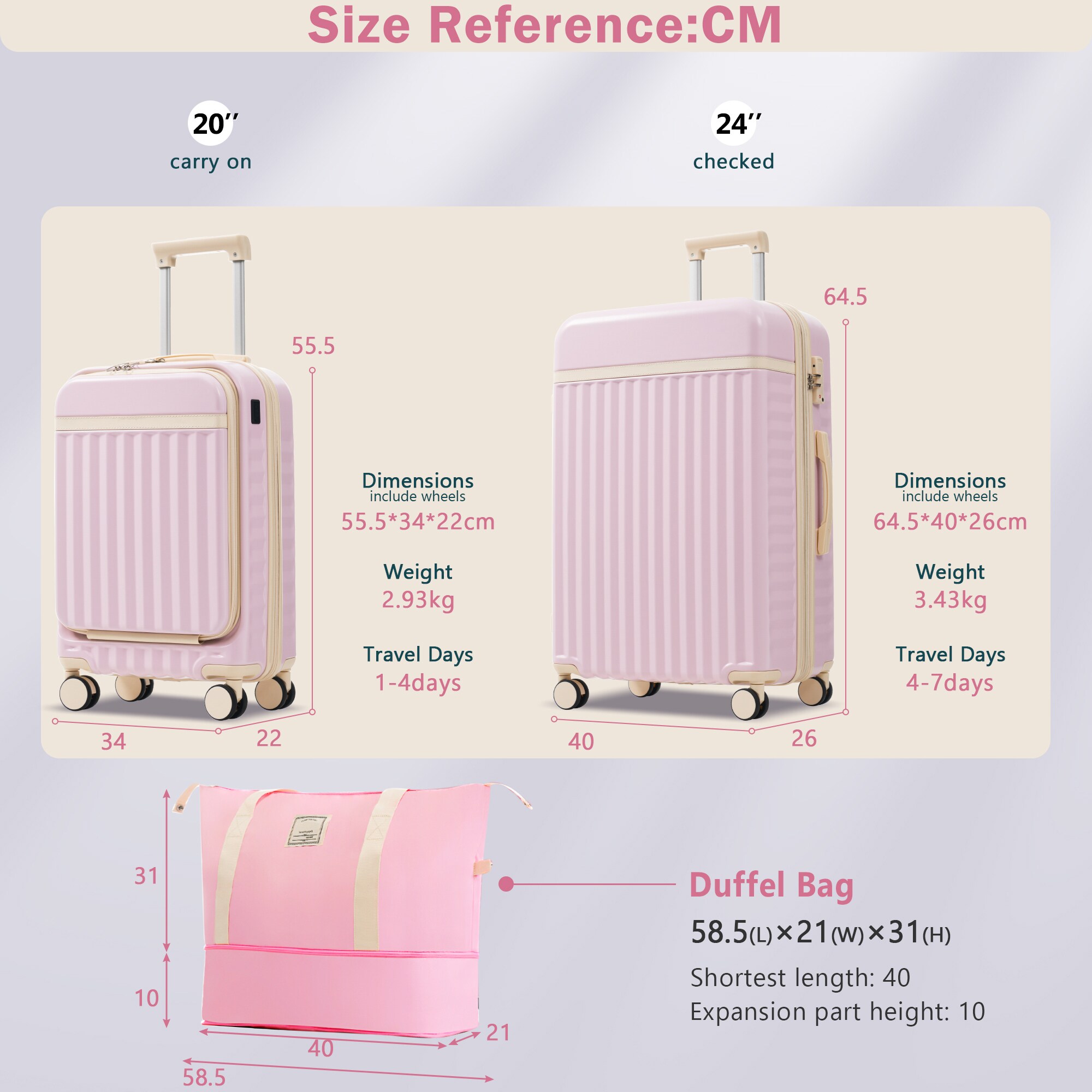 SINOFURN SYD9400007BK Luggage-And-Luggage-Sets - View #3