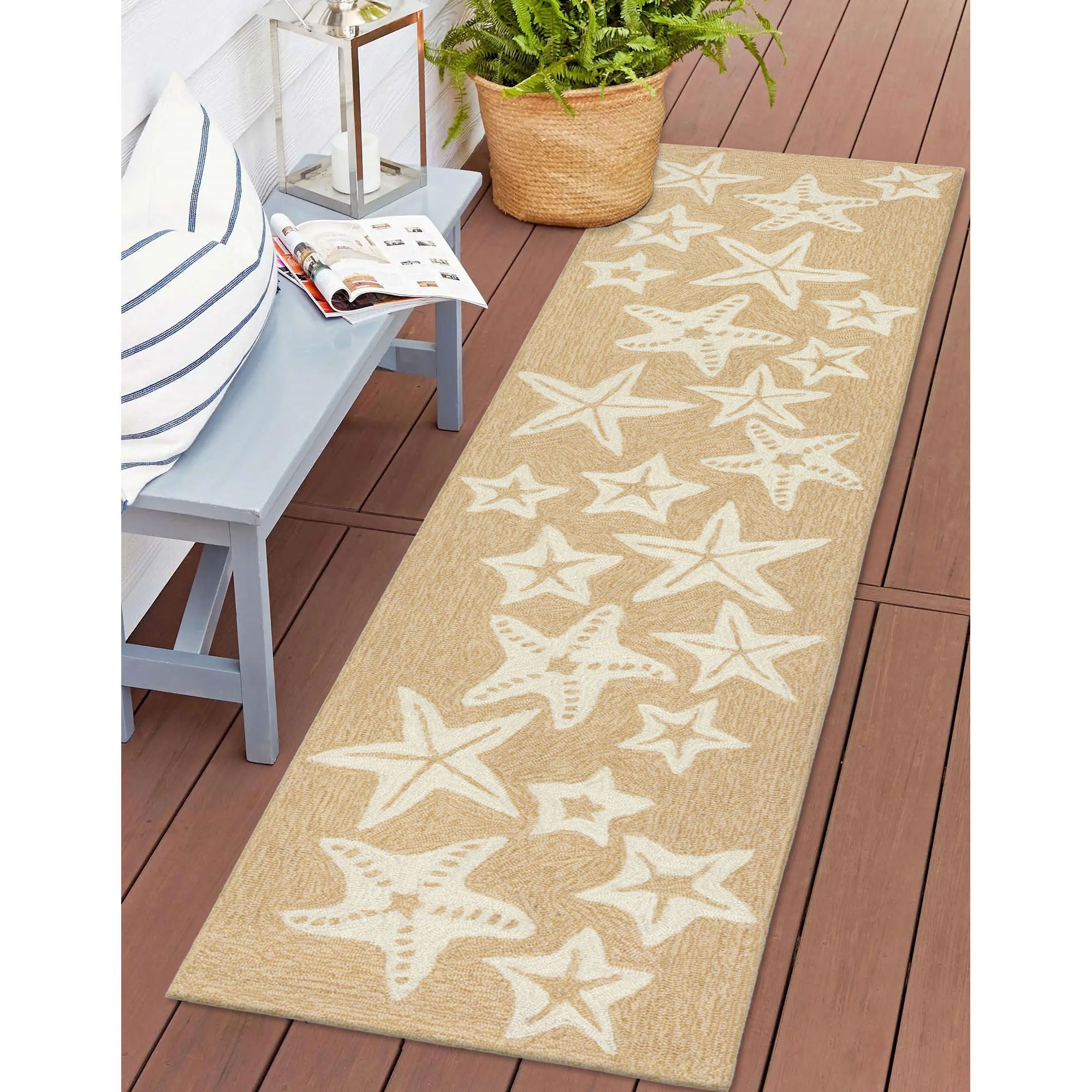 Liora Manne CAPR5166712 Capri 2 x 5 (ft) Tufted Polyester Neutral Rectangular Indoor/Outdoor Coastal Runner rug