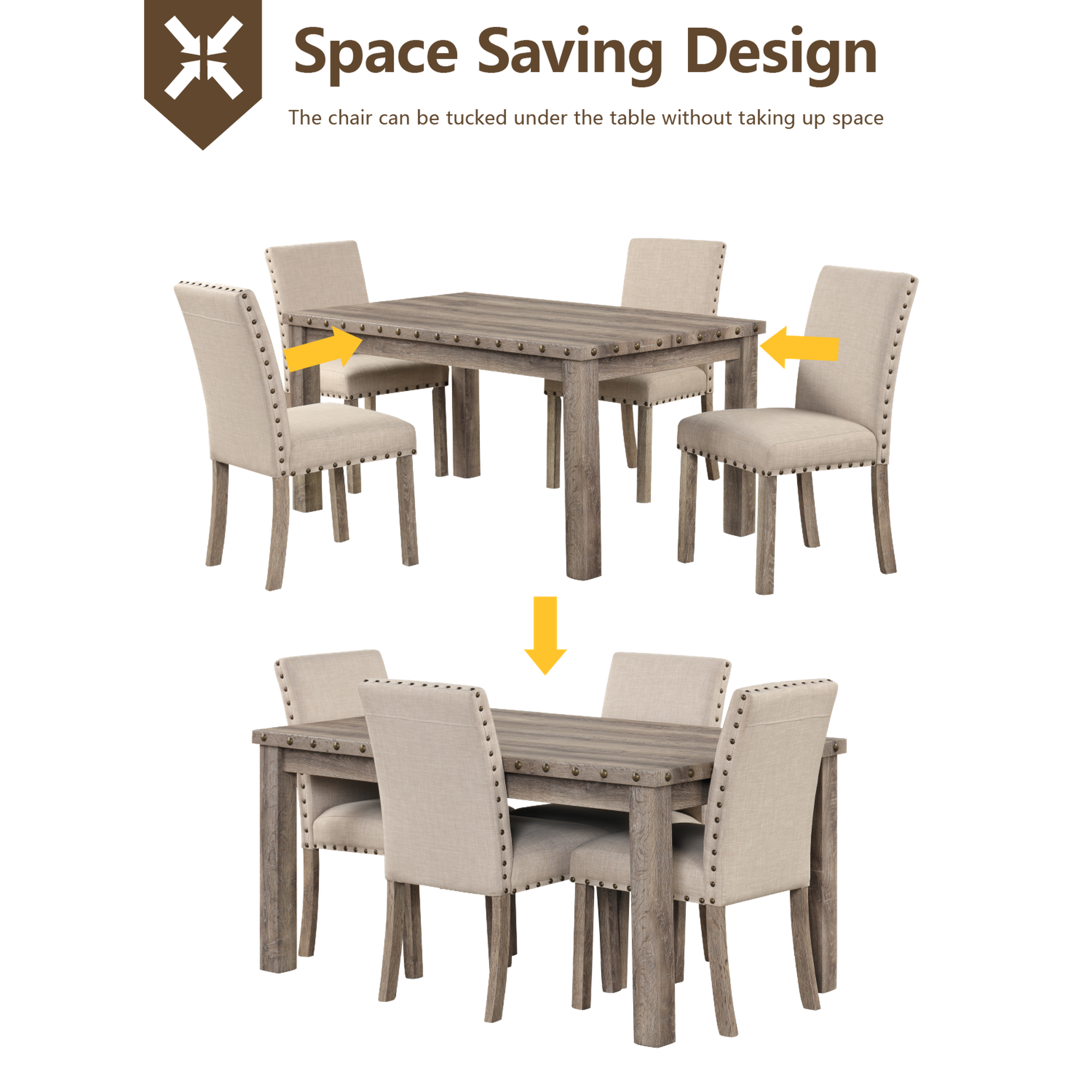FARATI D2005-4-DTC-BEIGE Dining-Sets - View #2