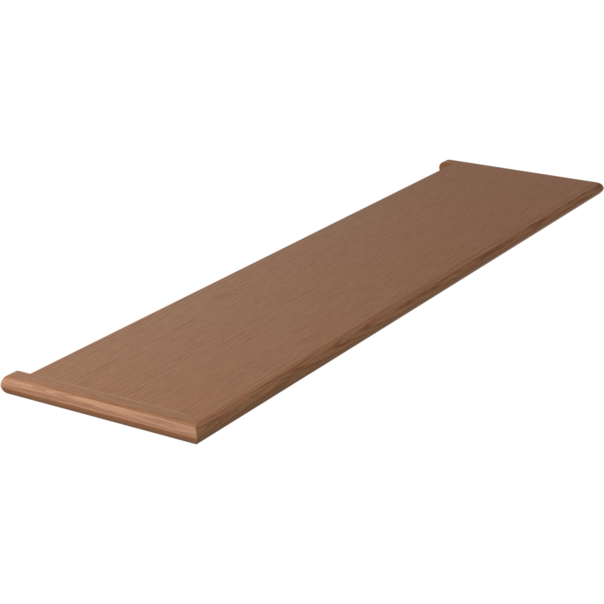 L.J. Smith Stair Systems 807011X48MR2-WO 48-in x 11.5-in x 1-in Brown White oak Double return Bullnose Stair Tread