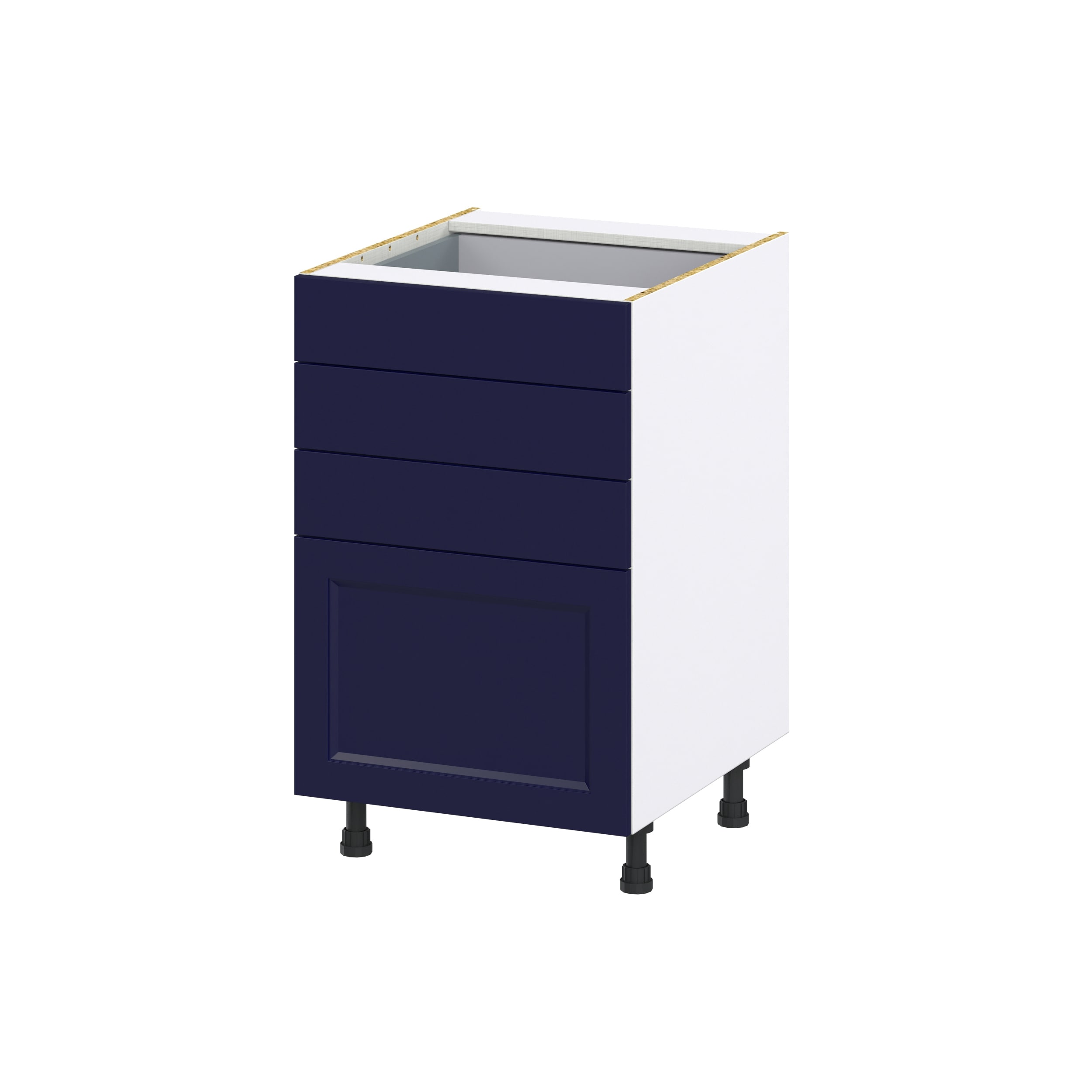 Hugo&Borg Lorette 21-in W x 34.5-in H x 24-in D Navy Blue 3-Drawers Base Fully Assembled Cabinet (Recessed Panel Shaker Style)