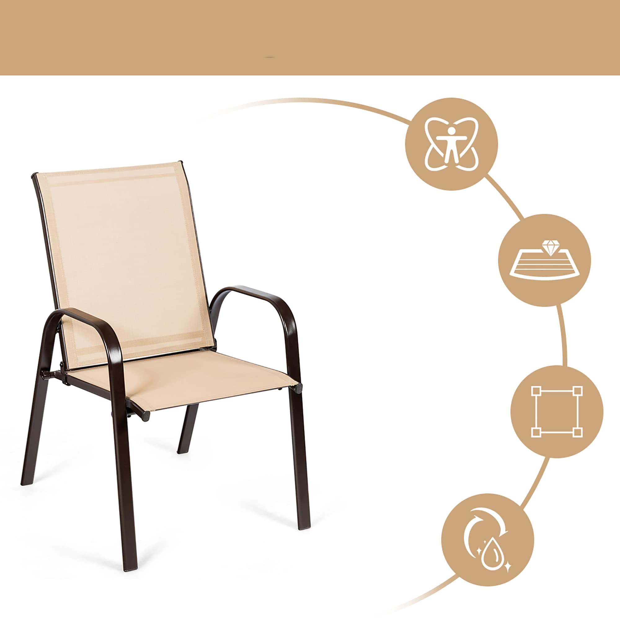 Costway 2HW63630CF-2 Patio-Chairs - View #4