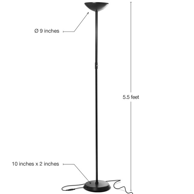 Brightech 66-in Classic Black Torchiere Floor Lamp in the Floor Lamps  department at Lowes.com