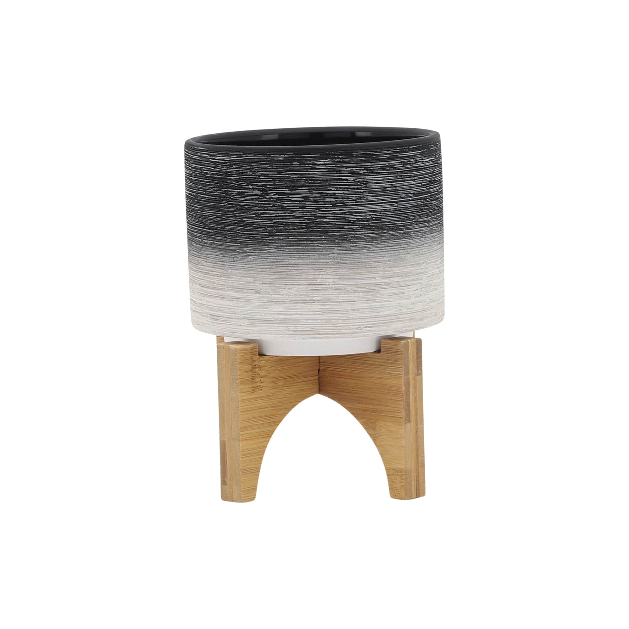 Siavonce XH06833 5.0-in W Small Gray Ceramic Indoor/Outdoor Planter