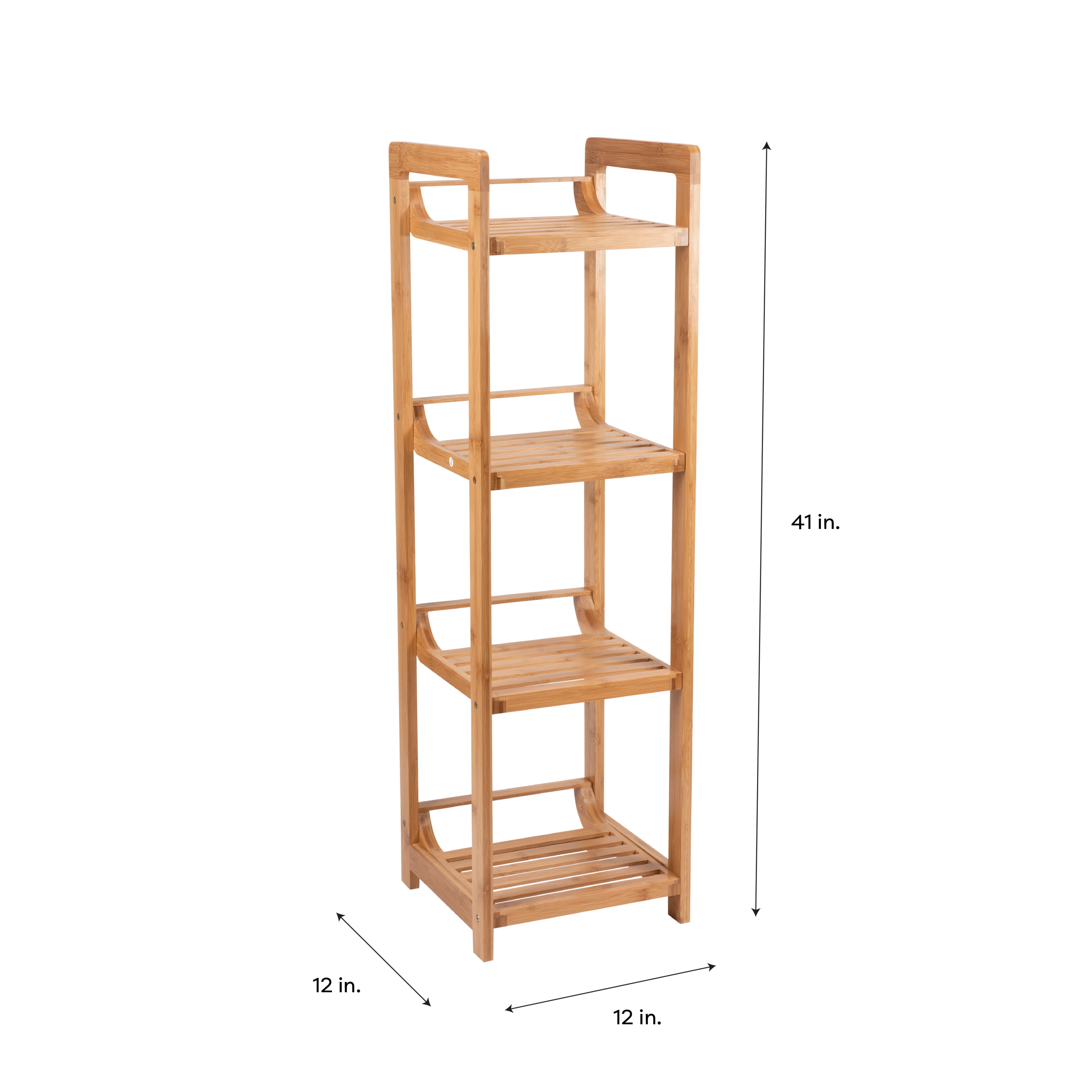 NEU Home Bamboo 4-Tier Composite Freestanding Bathroom Shelf in the ...