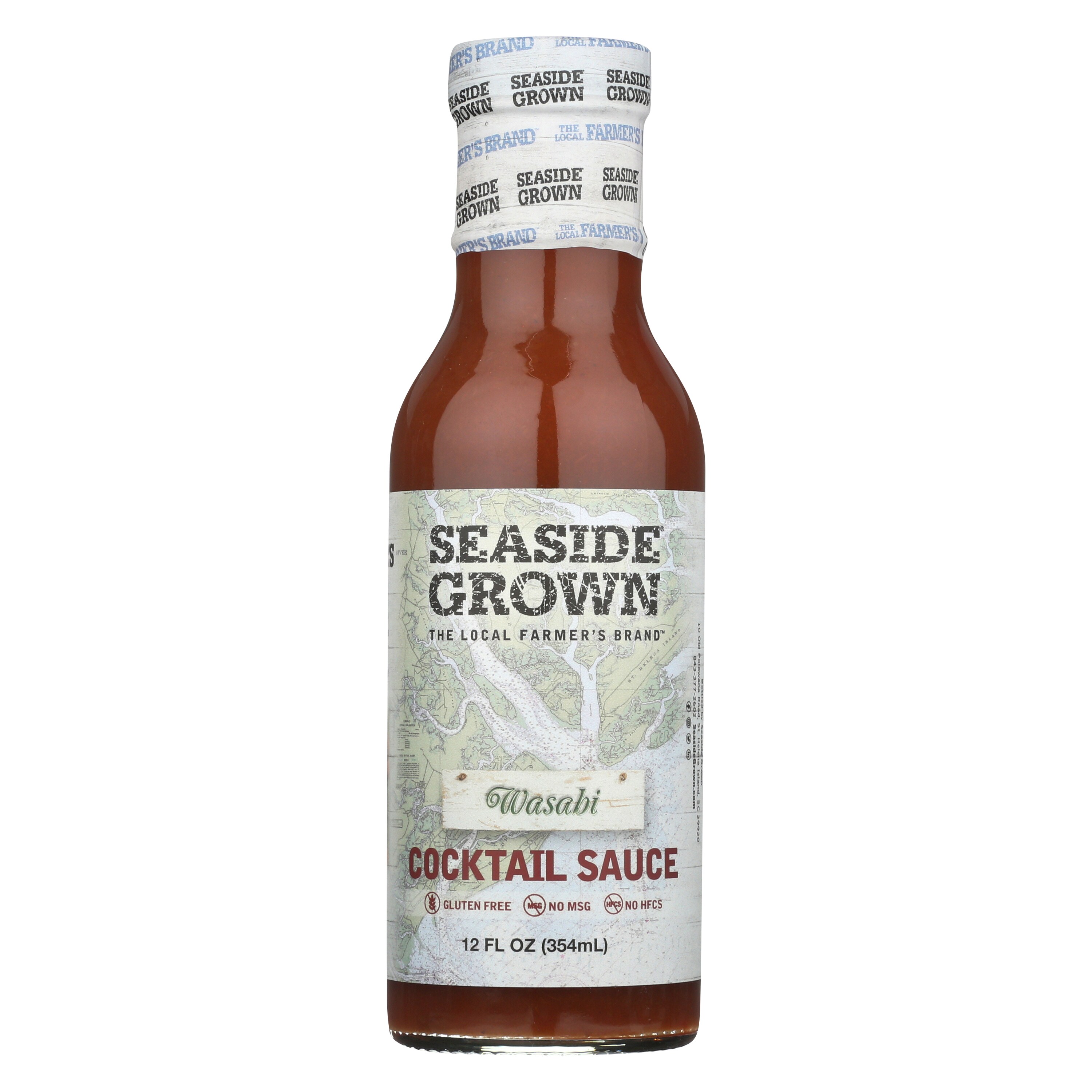 Seaside Grown Wasabi Cocktail Sauce 12oz - Original Flavor, Gluten-Free, No MSG, No High Fructose Corn Syrup - Topping for Dry Seasoning & Marinades -  856141008241
