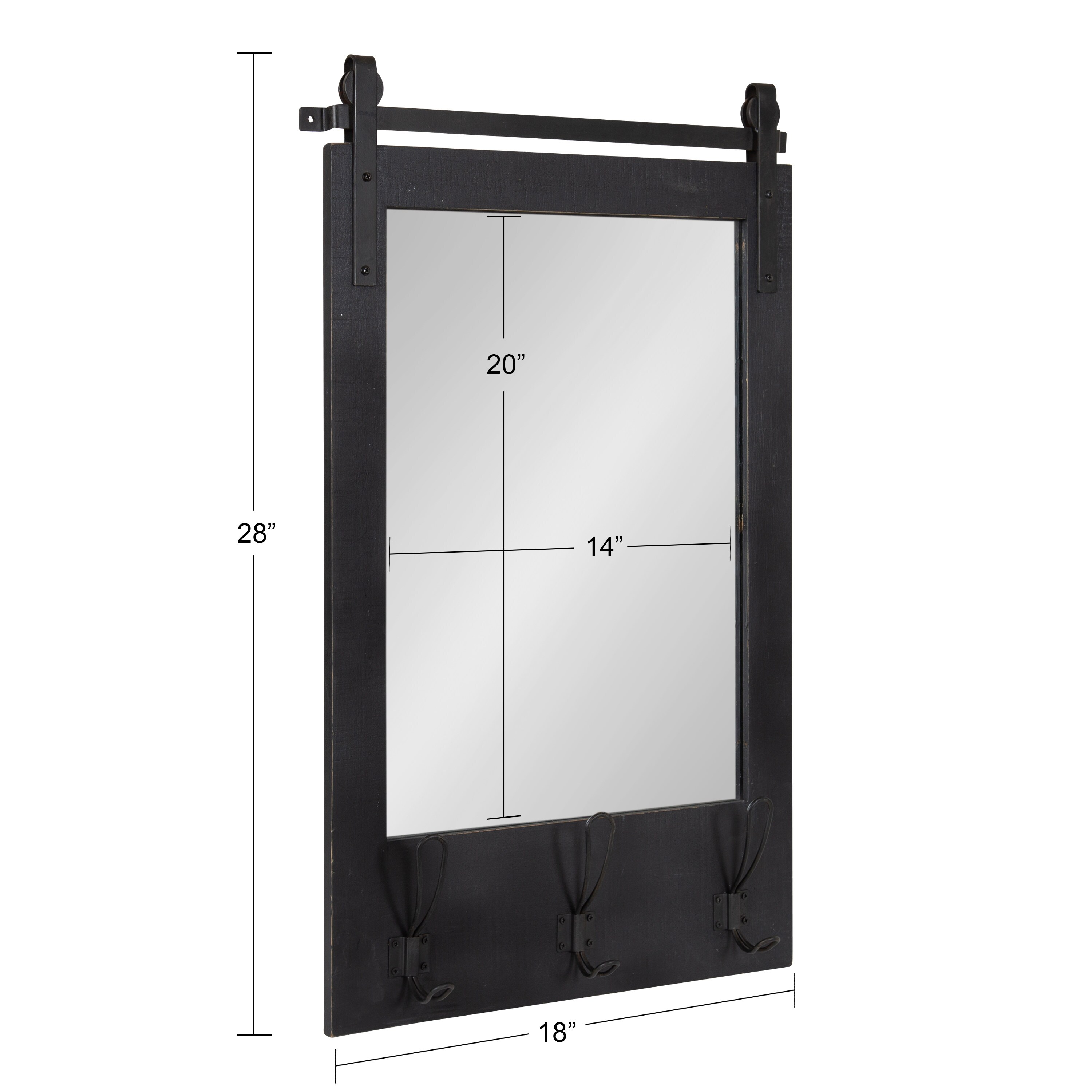 Kate and Laurel Cates 19.5-in W x 30.75-in H Black Framed Wall Mirror in  the Mirrors department at