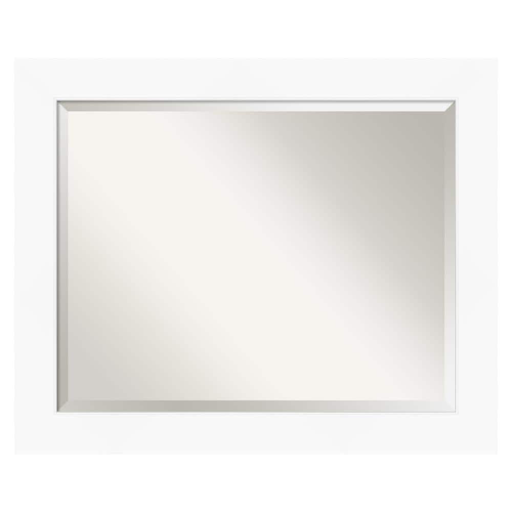 Cabinet White Beveled Bathroom Wall Mirror 33x27