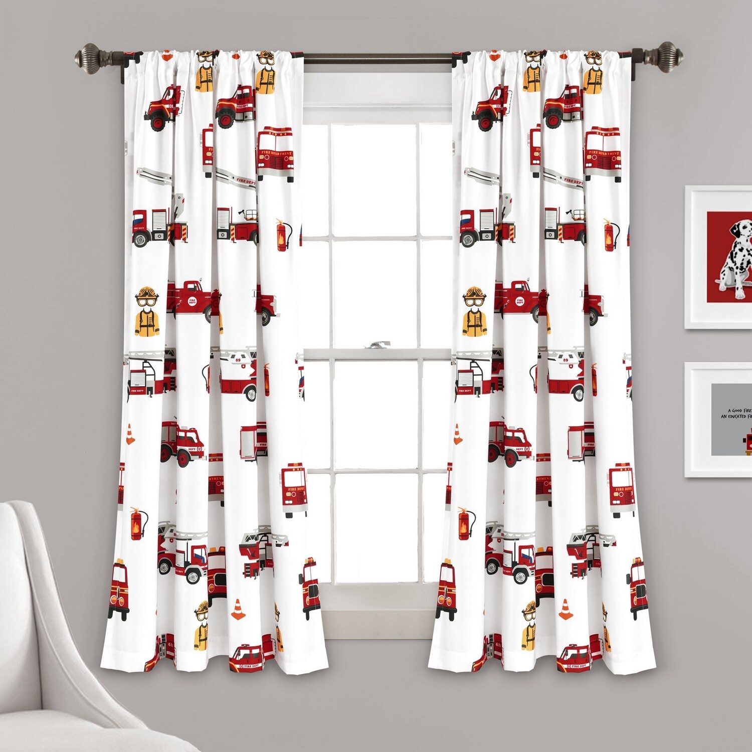 Lush Decor 16T007845 63-Inches Red Rod pocket Curtain panel pair