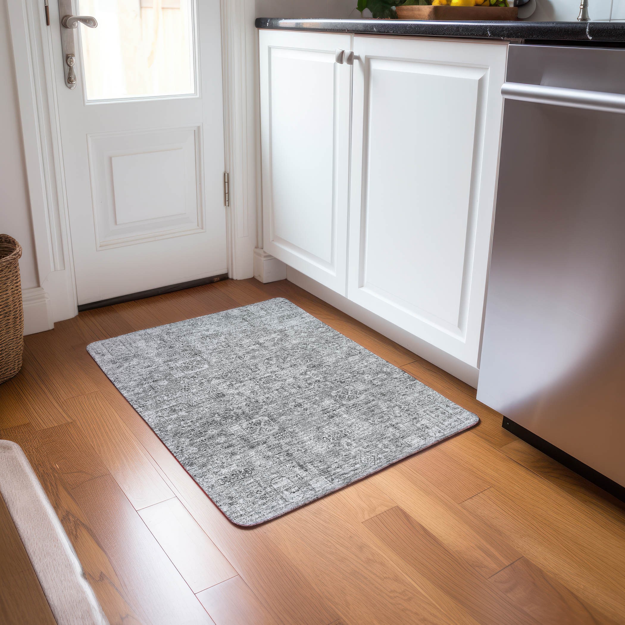 Addison Rugs ACN611GY20X30 Chantille ACN611GY 2 x 3 (ft) Polyester Gray Rectangular Indoor/Outdoor Abstract Machine washable Area rug