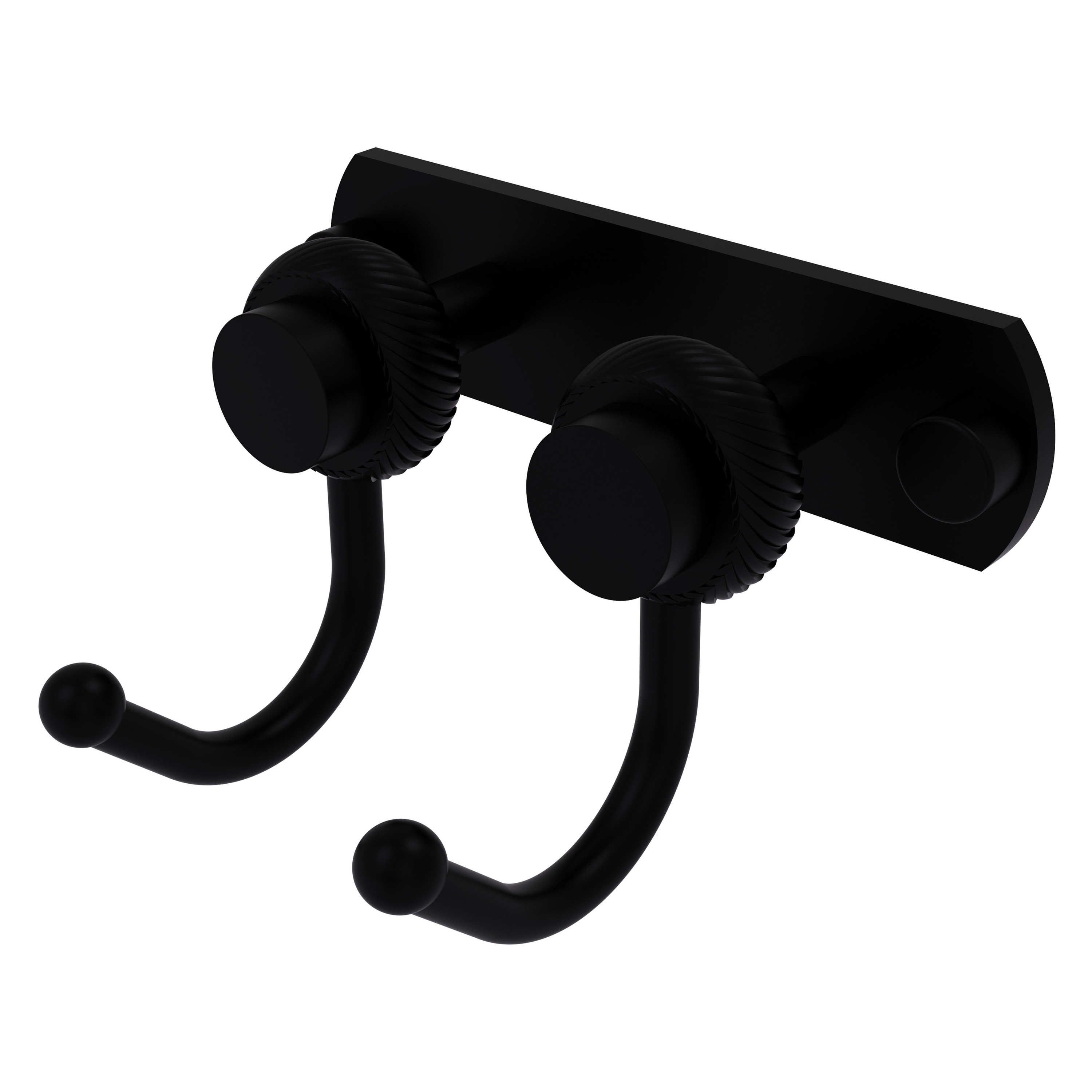 Allied Brass Mercury Matte Black Double Wall Mount Towel Hook in the ...