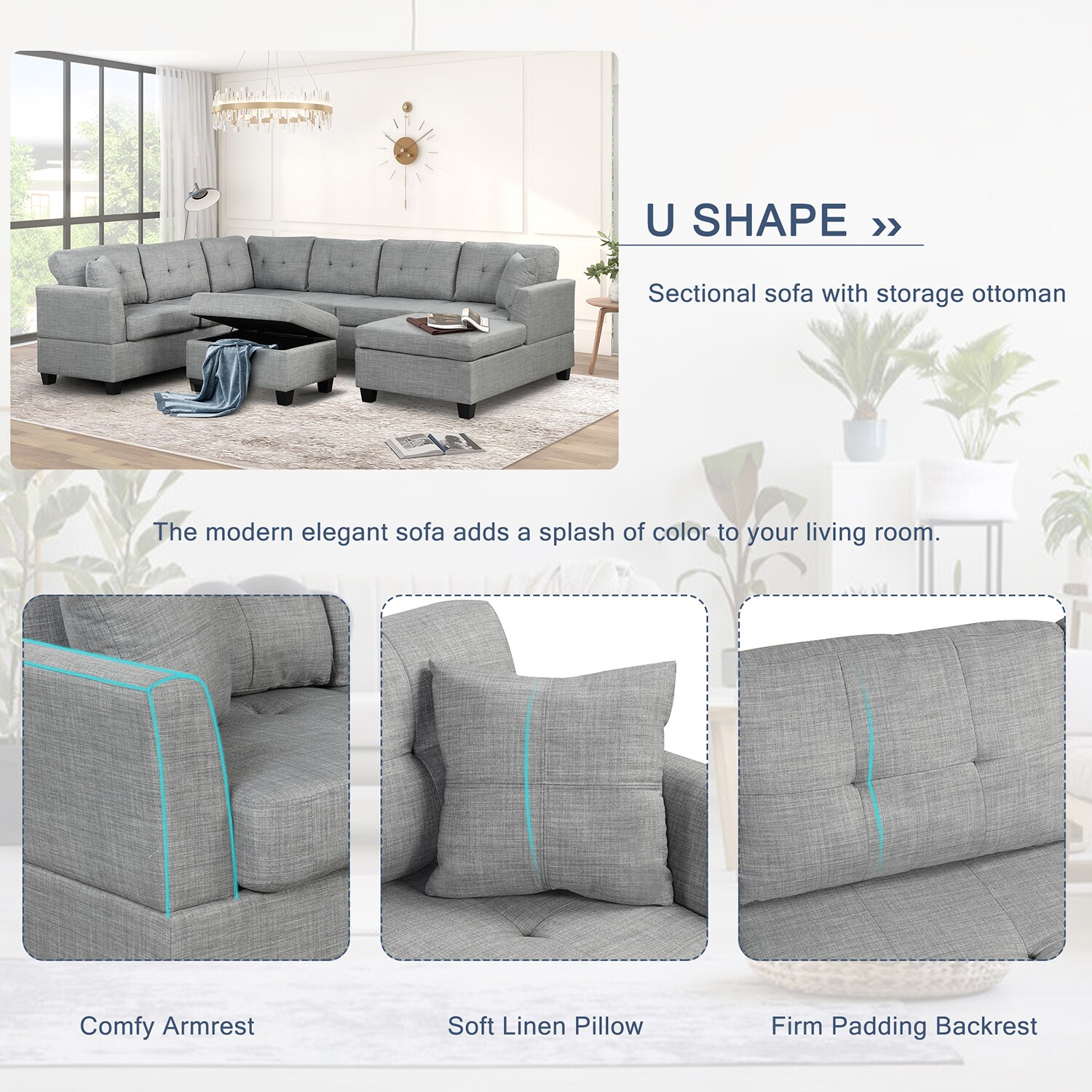 SINOFURN SYA370147GY Sofas-Loveseats - View #18