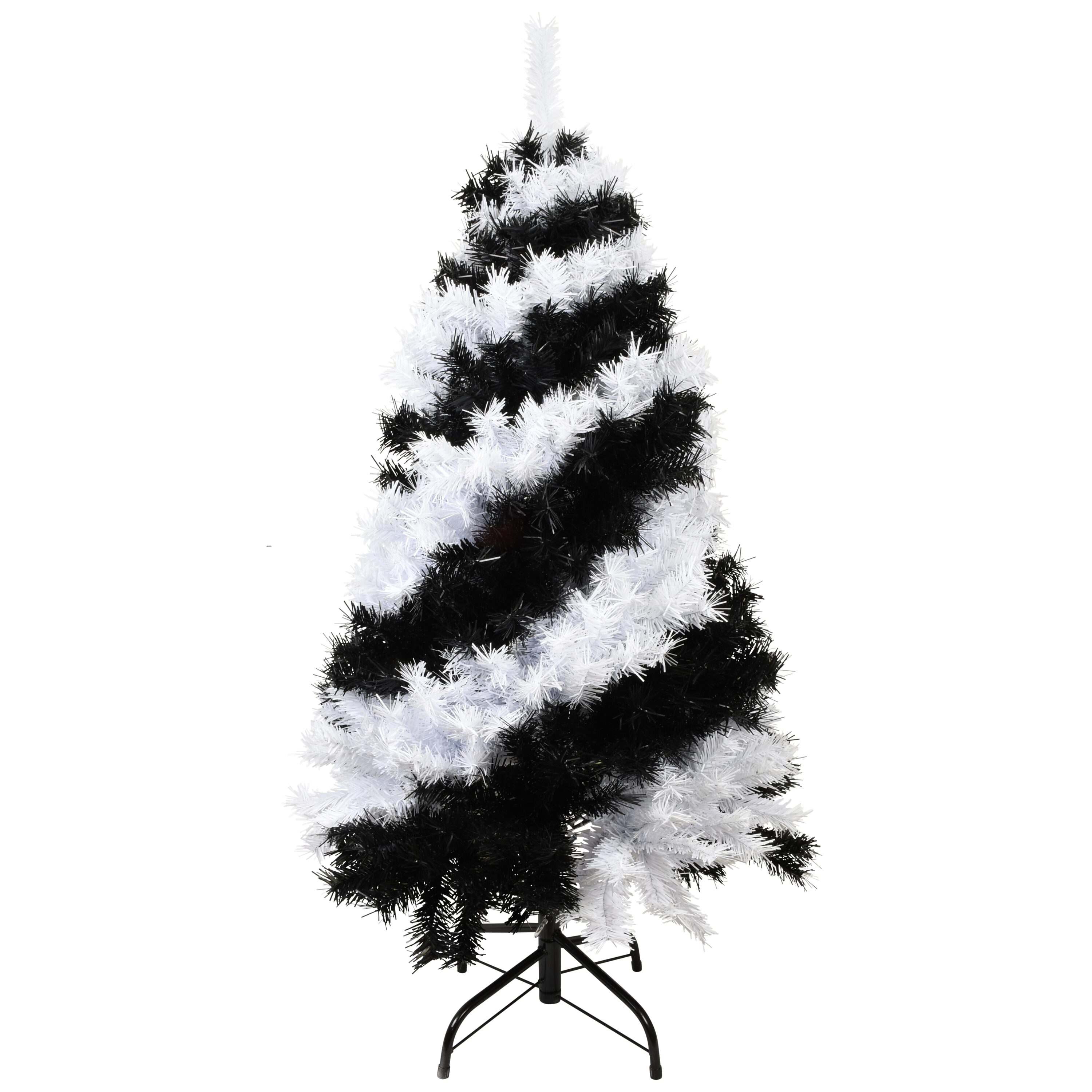Tree Buddees SALE - 4 Foot Black and White Swirl Colored Artificial Christmas / Halloween Tree