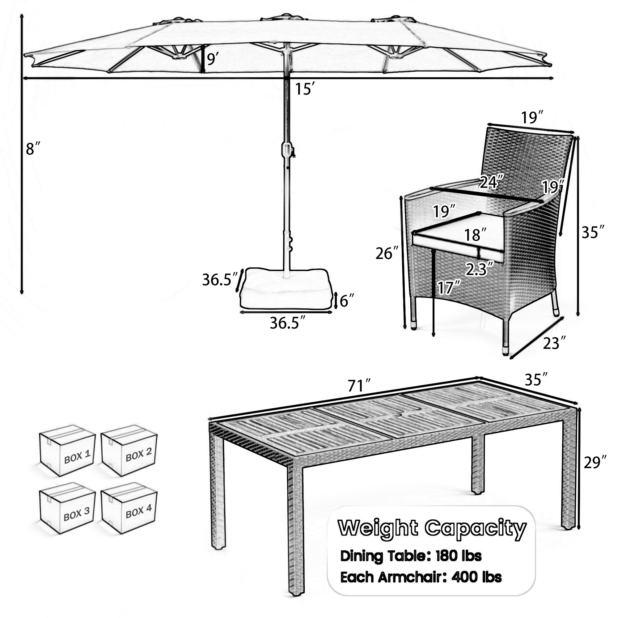 YERIVA DS562476YD Patio-Dining-Sets - View #10