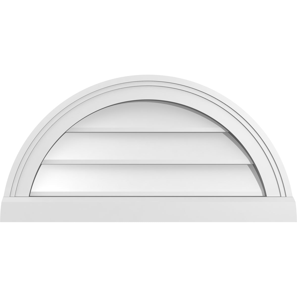 Ekena Millwork GVPHR24X1203SN 24-Inches x 12-Inches Off-white Half round PVC Gable Louver Vent