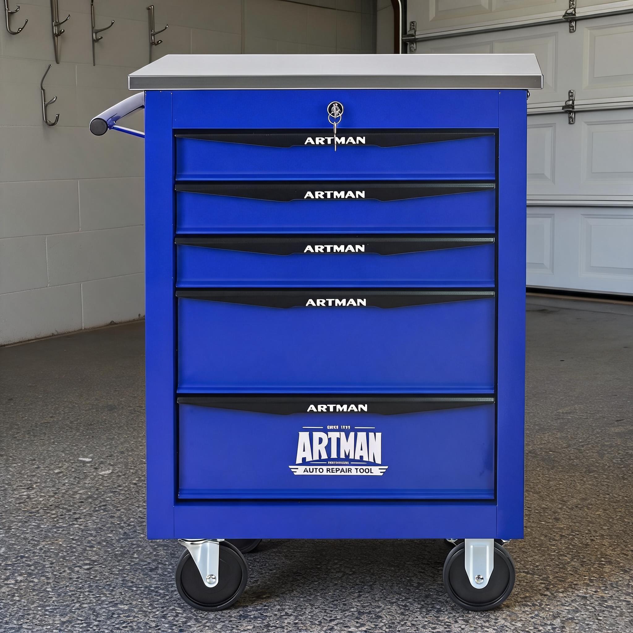 Watnature 24.6 Inch 5-Drawer Industrial Metal Rolling Tool Cart Classic Black #TW8EV5ZE0Z3G