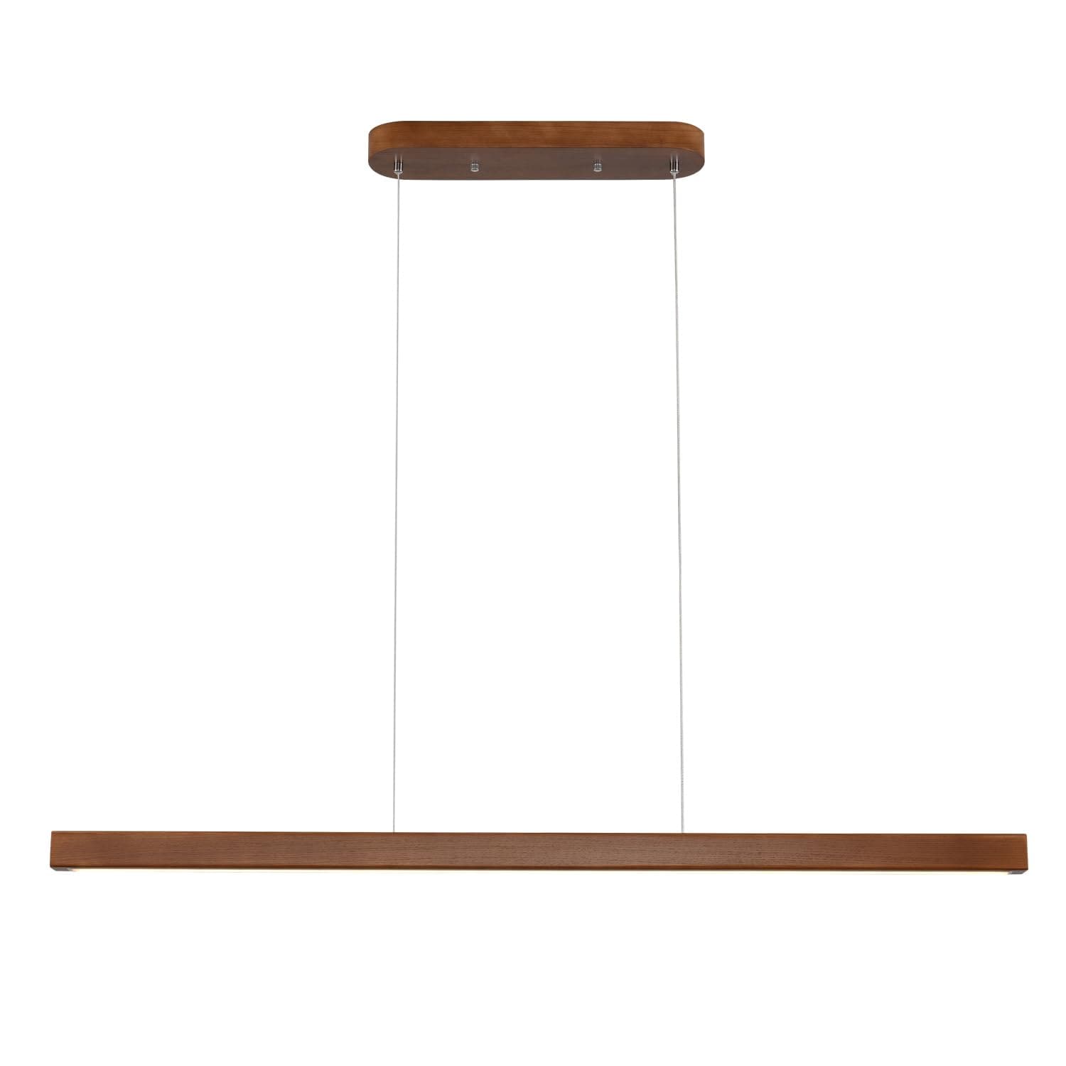 SenQWFa  71 Inch Wood Linear Pendant Light Modern LED Dimmable Ceiling Hanging Fixture Walnut Color for Dining Room Kitchen Island Bar