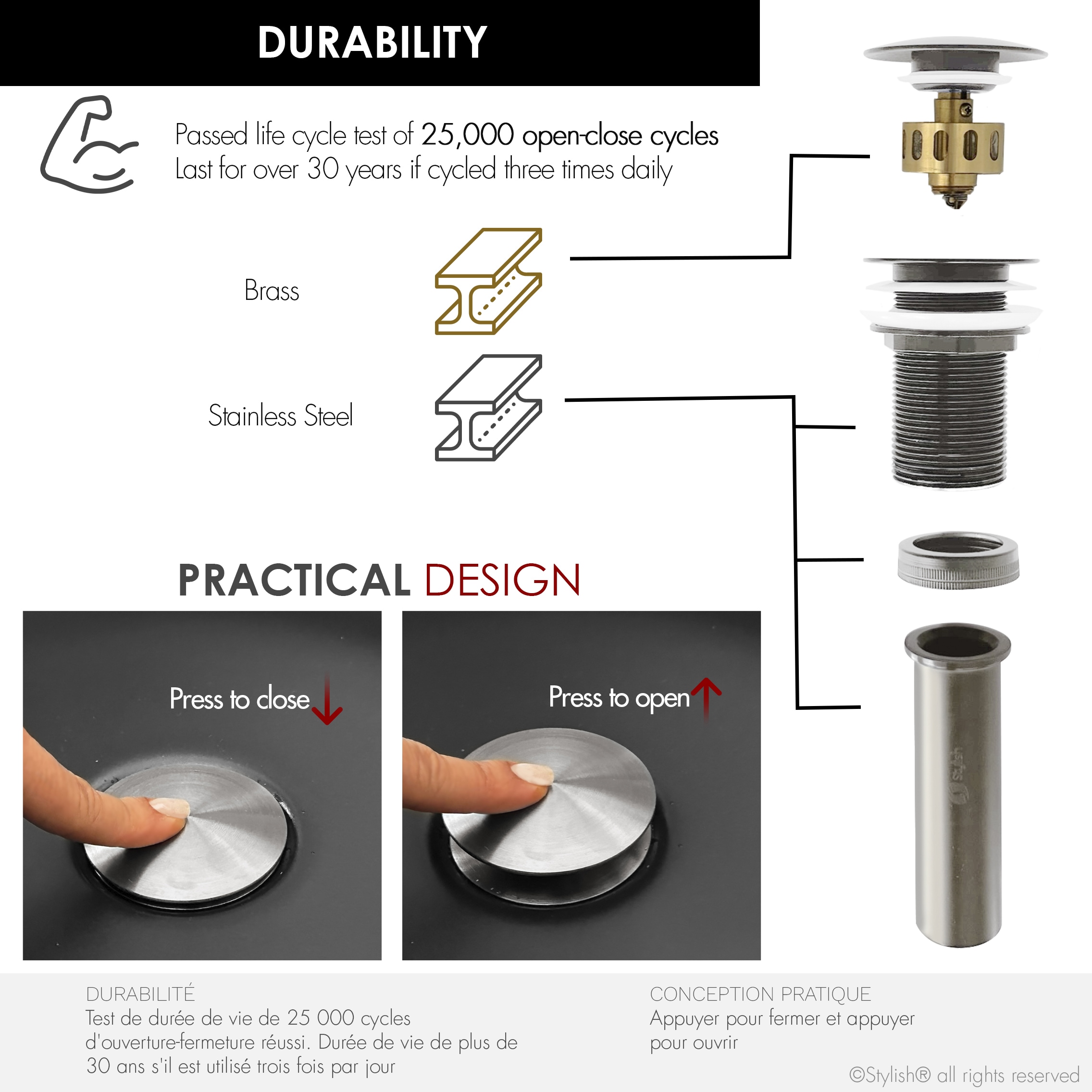 Stylish D-702B Popup-Drains-Accessories - View #5