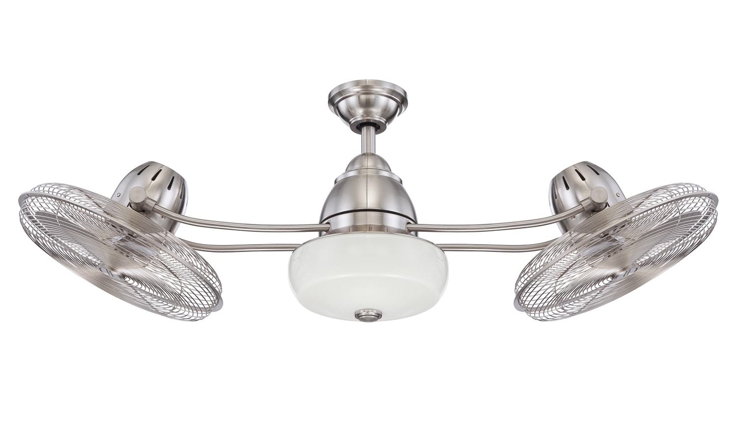 Craftmade Bellows II 48-in Brushed Nickel LED Indoor/Outdoor Ceiling Fan with Remote (6-Blade)