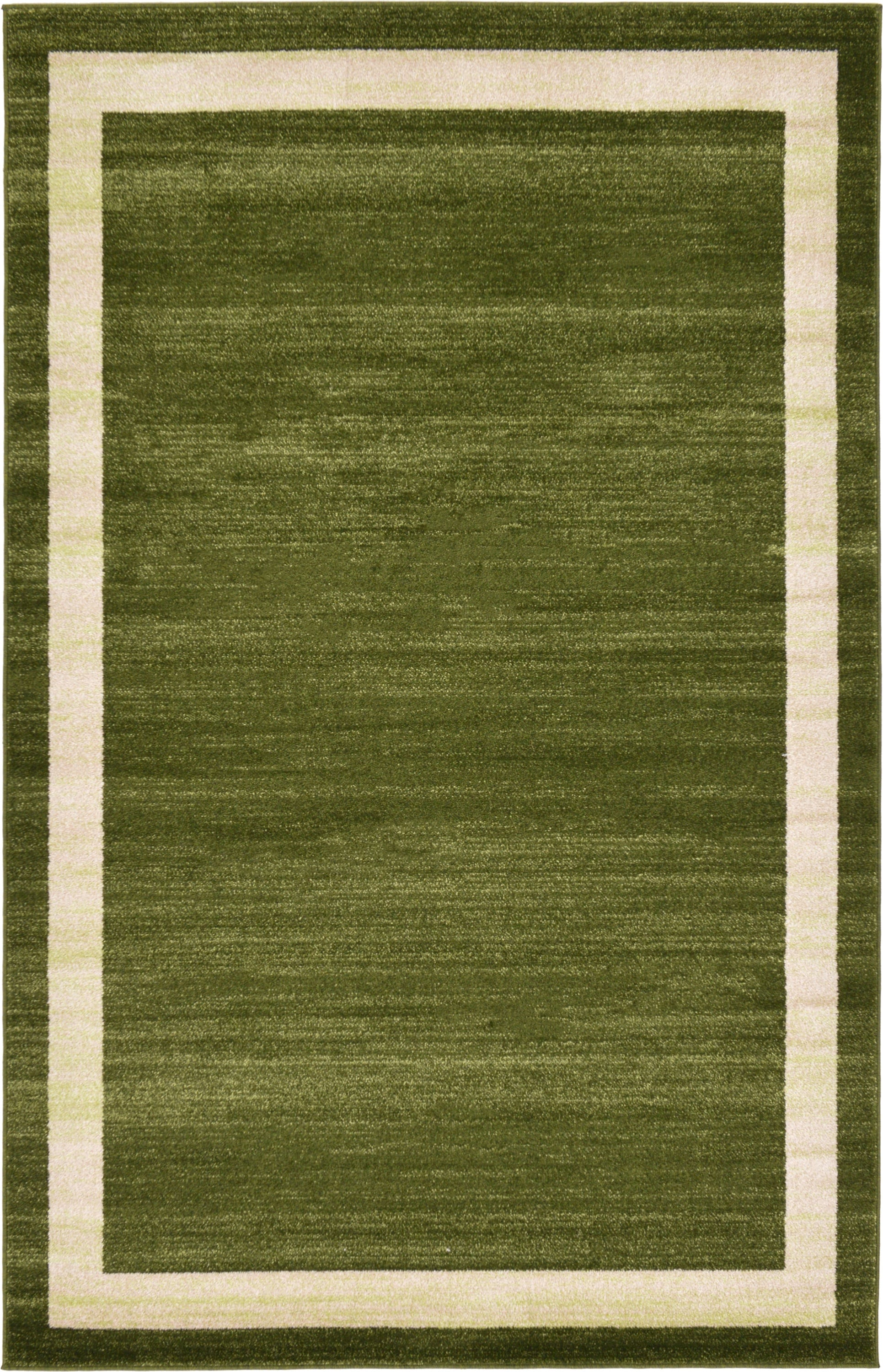 Unique Loom 3127361 Maria Del Mar 5 x 8 (ft) Loomed Polypropylene Green/Olive Rectangular Indoor Border Industrial Area rug
