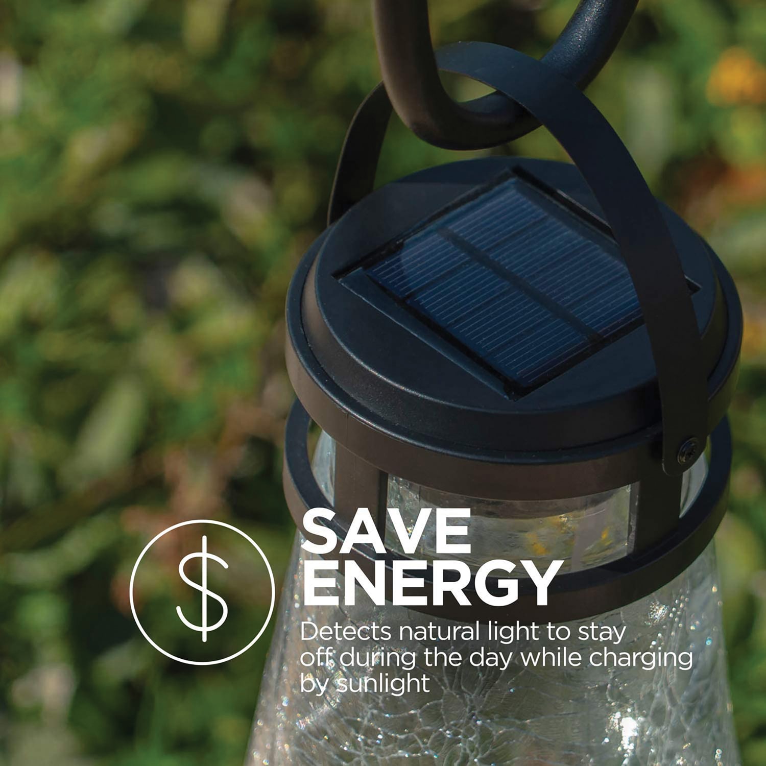 Black Matte Solar LED Pathway Lights with Crackle Glass, 2-Pack