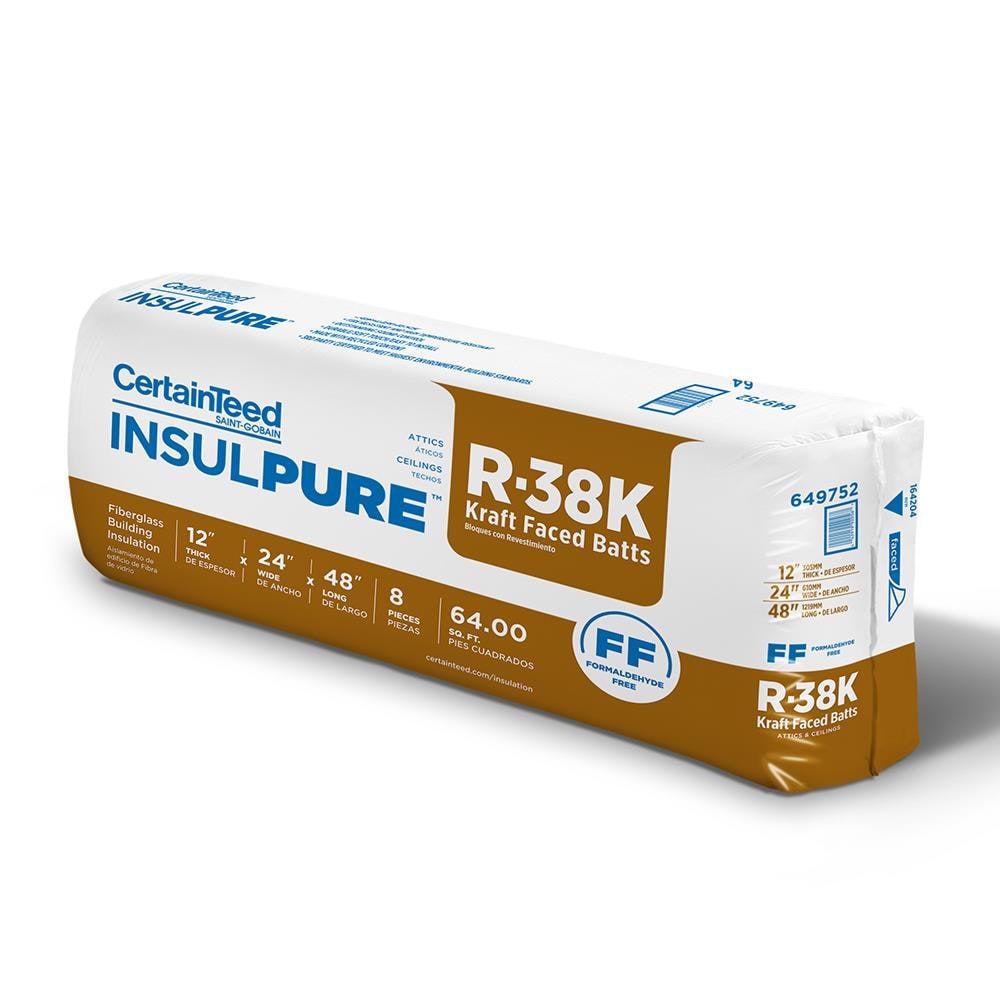 CertainTeed InsulPure R-38 Attic 64-sq ft Kraft Faced Fiberglass