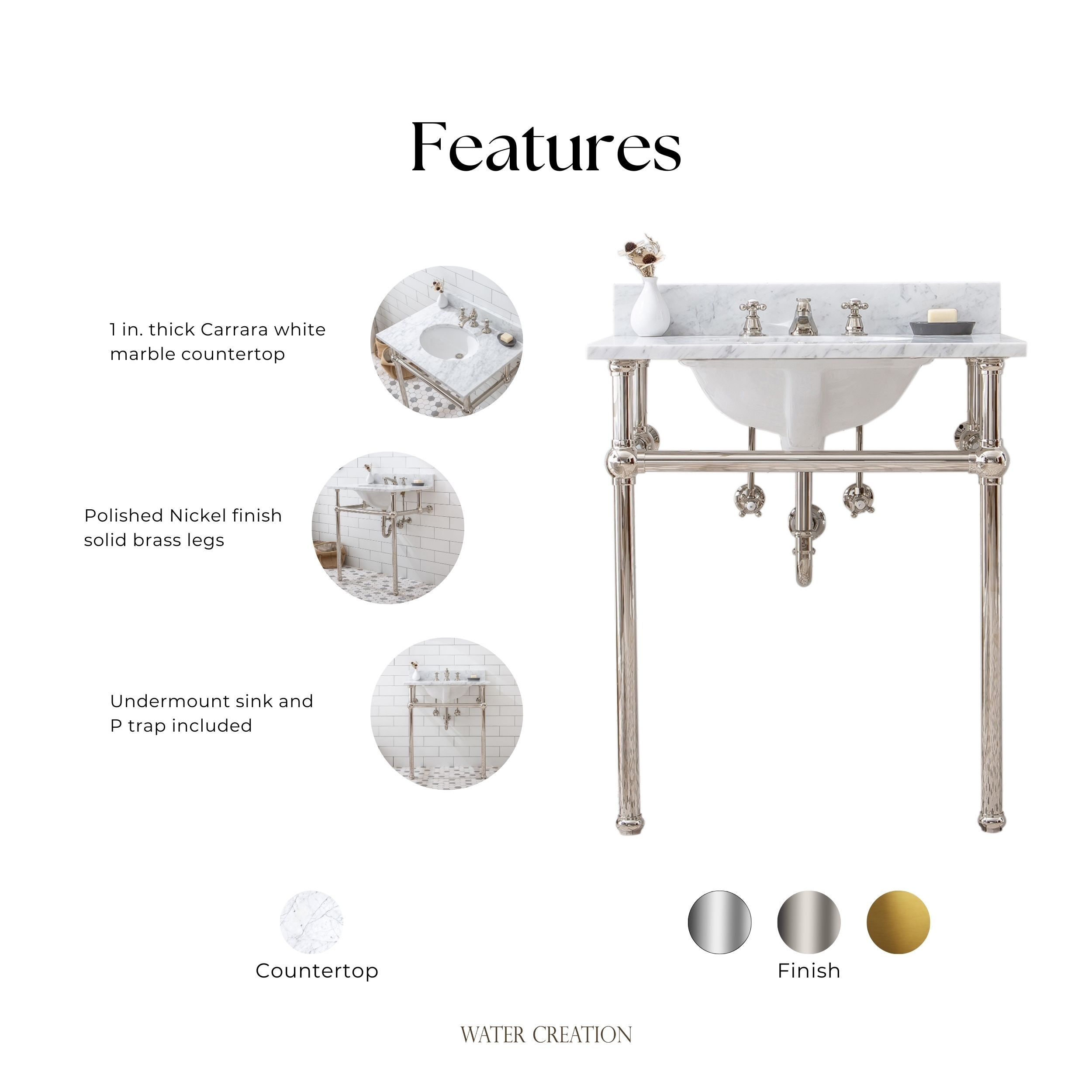 Water Creation EB30D-0513 Console-Sinks - View #8