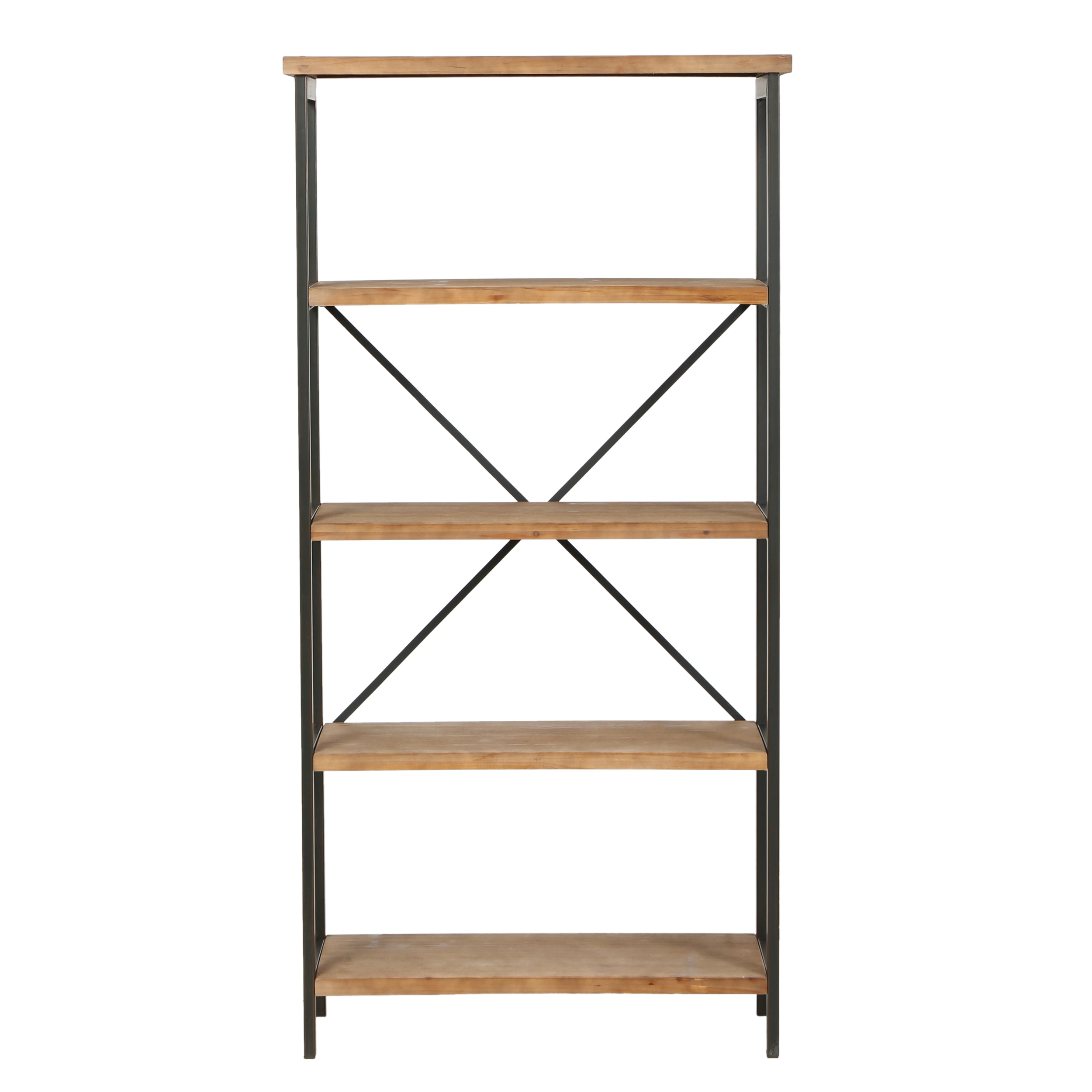 Best Selling Home Decor 296929 Brown Metal 4 -Shelf Ladder Bookcase ( 34.25-Inches W x 68.7-Inches H x 34.25-Inches D ) Finished