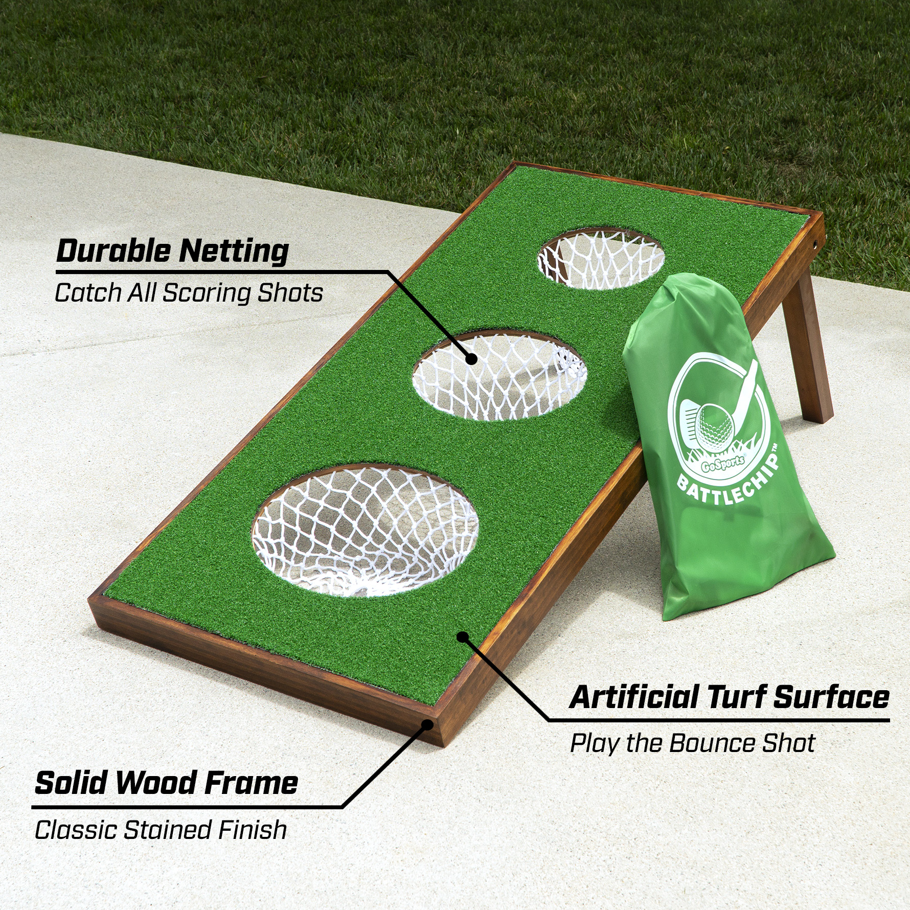 GoSports BattleChip VERSUS Golf Game - Includes Two 3' x 2' Targets, 16  Foam Balls, 2 Hitting Mats, Scorecard and Carrying Case 