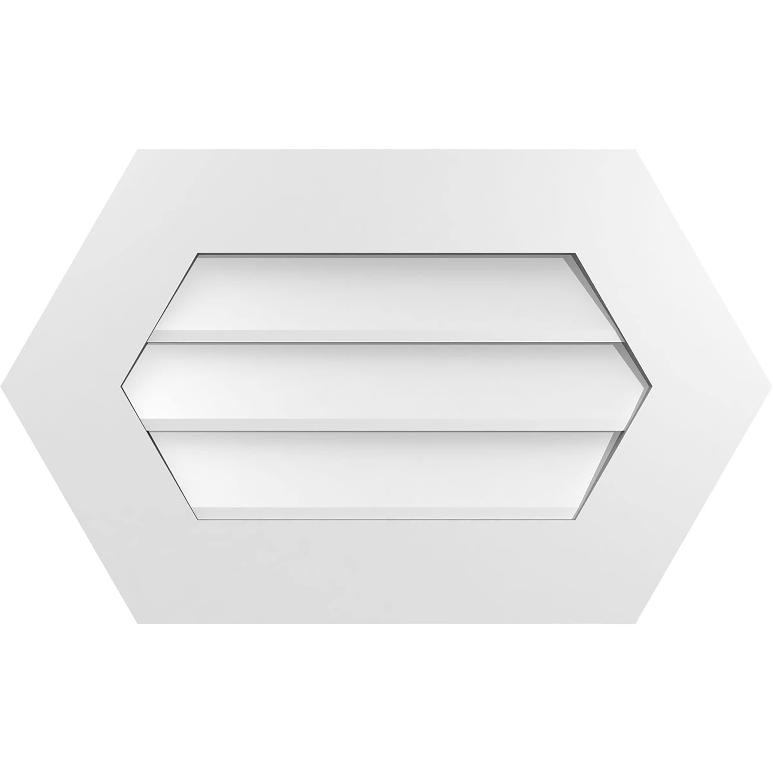 Ekena Millwork GVPHP26X1601SN 26-Inches x 16-Inches Off-white Peaked PVC Gable Louver Vent